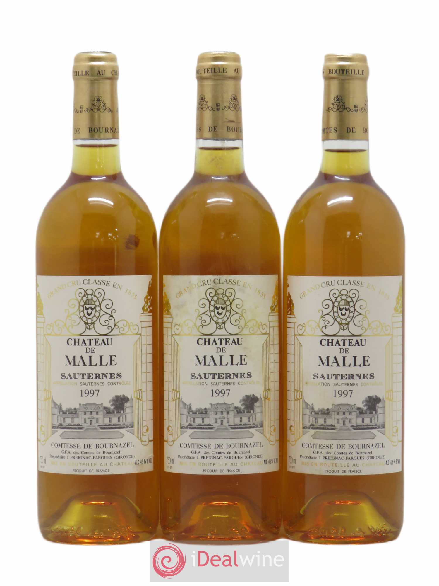 Château de Malle 2ème Grand Cru Classé (senza prezzo di riserva) 1997 - Lotto di 3 bottiglie - 0