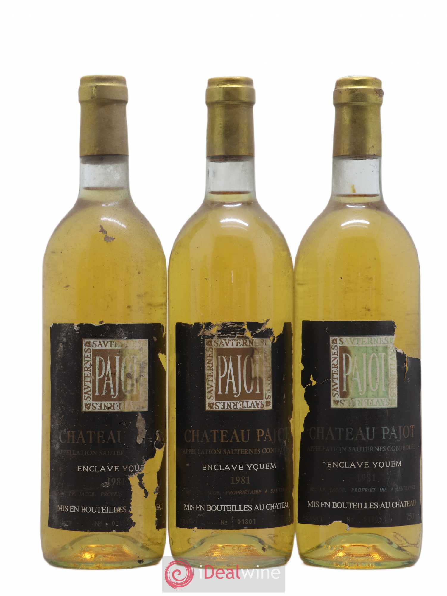 Sauternes Château Pajot 1981 - Lotto di 3 bottiglie - 0