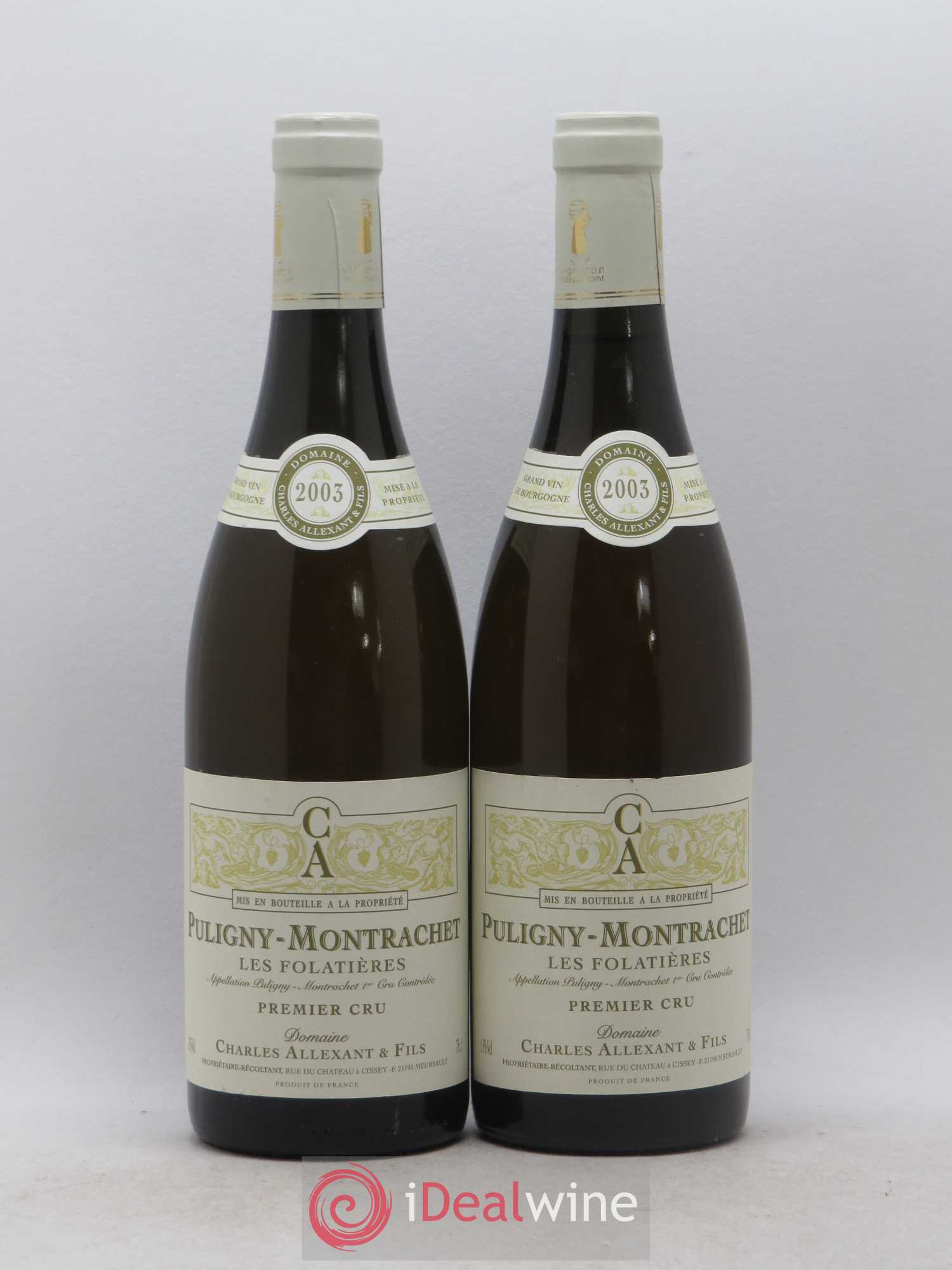 Puligny-Montrachet 1er Cru Les Folatières domaine Charles Allexant 2003 - Posten von 2 Flaschen - 0