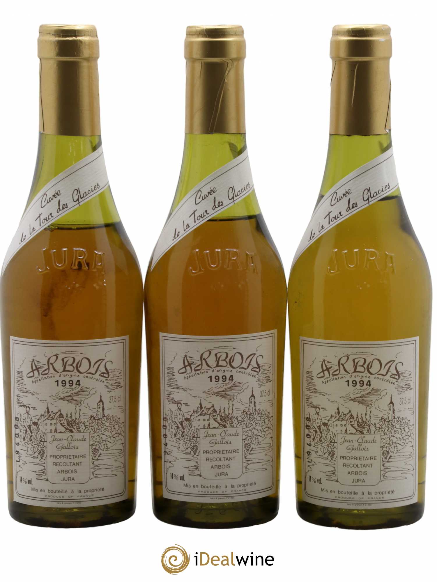 Arbois Cuvée De La Tours Des Glacies Jean Claude Gallois 1994 - Posten von 3 Demi-Flaschen - 0