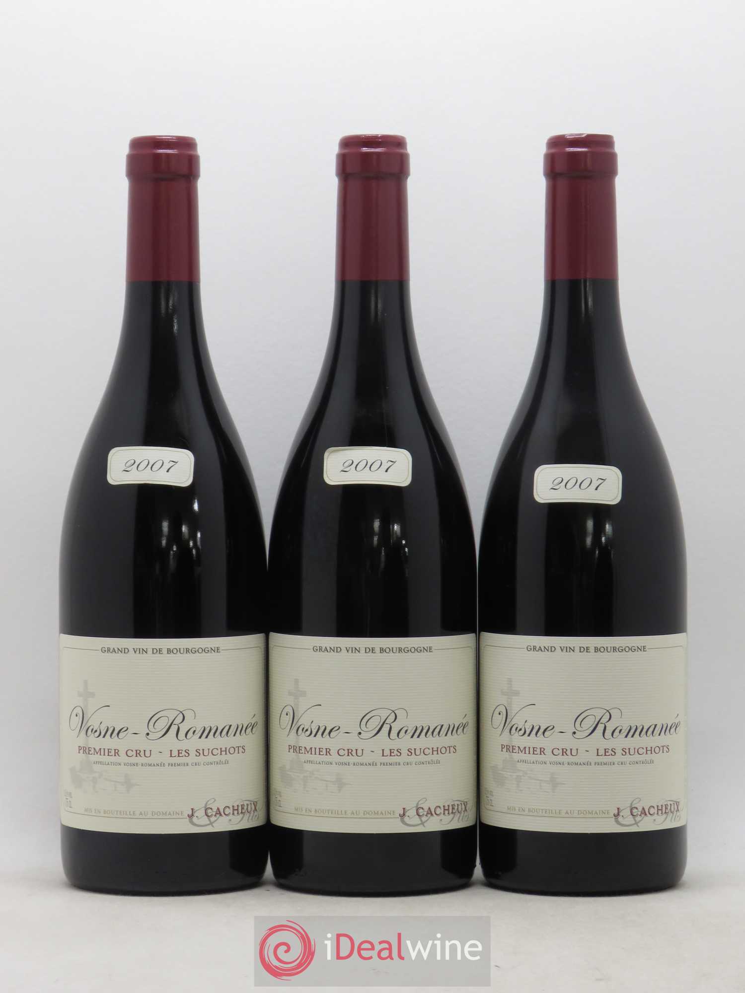 Vosne-Romanée 1er Cru Les Suchots J Cacheux 2007 - Lot de 3 bouteilles - 0