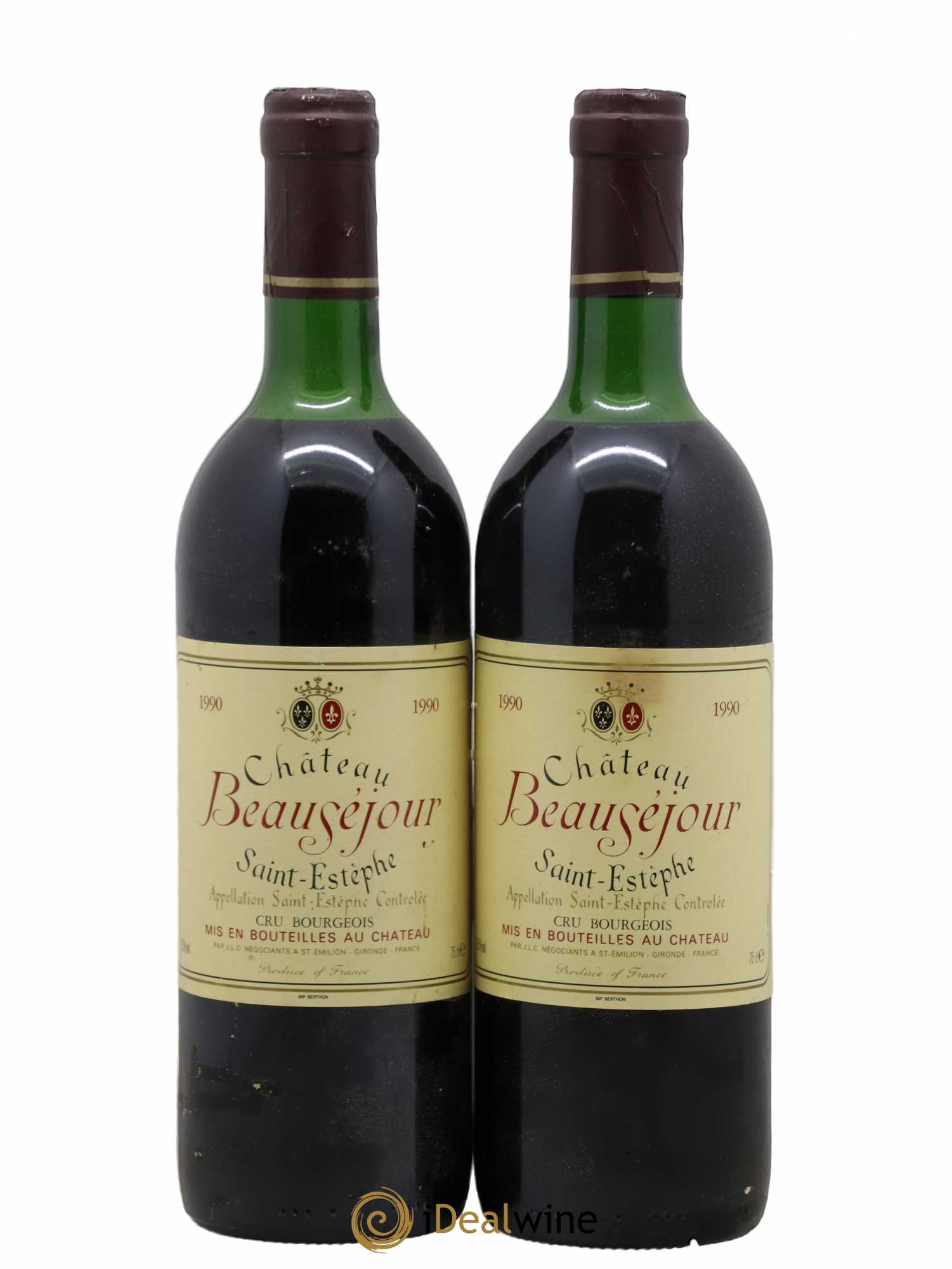 Saint-Estèphe Château Beauséjour 1990 - Lot de 2 bouteilles - 0