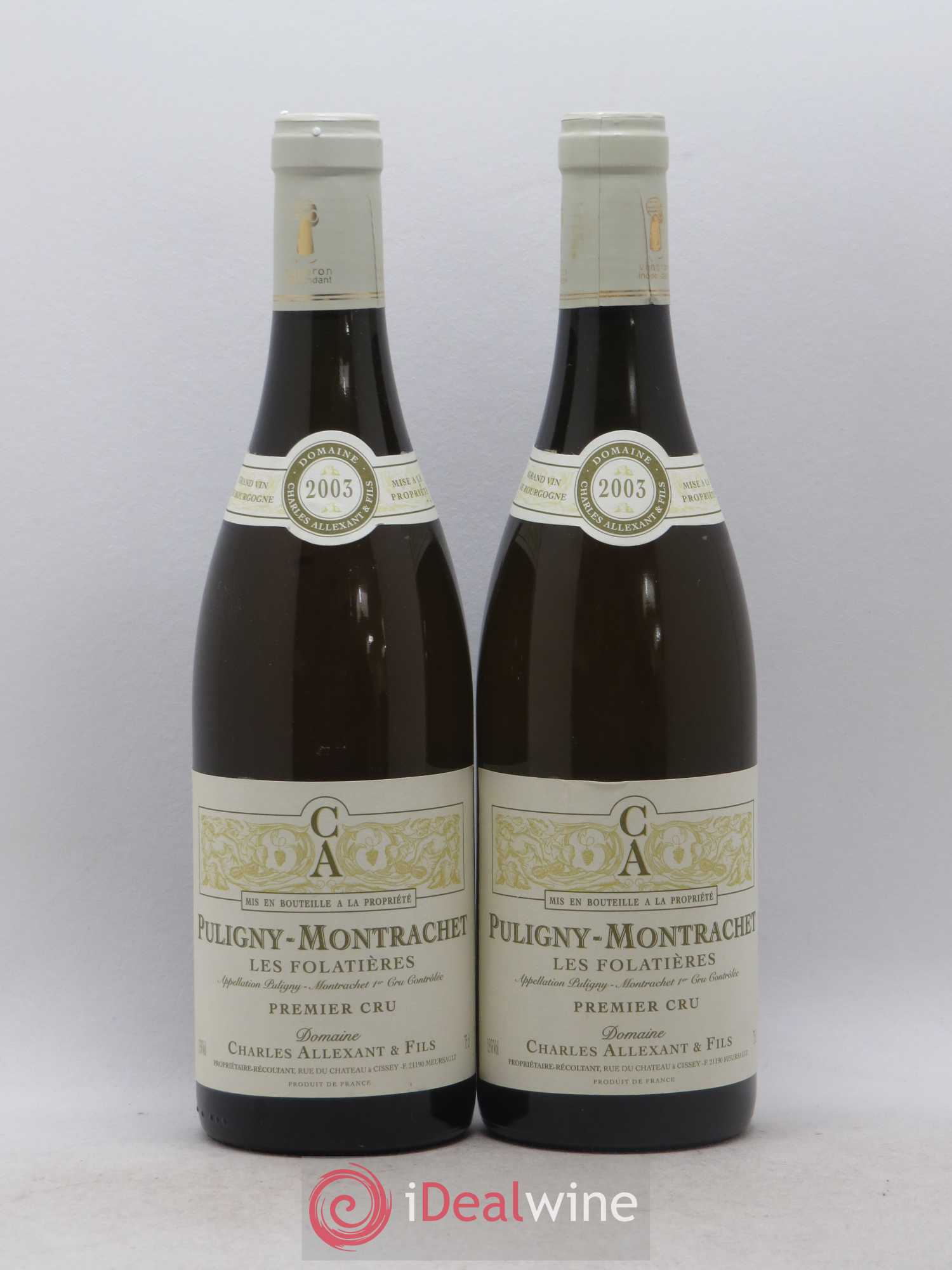Puligny-Montrachet 1er Cru Les Folatières domaine Charles Allexant 2003 - Posten von 2 Flaschen - 0
