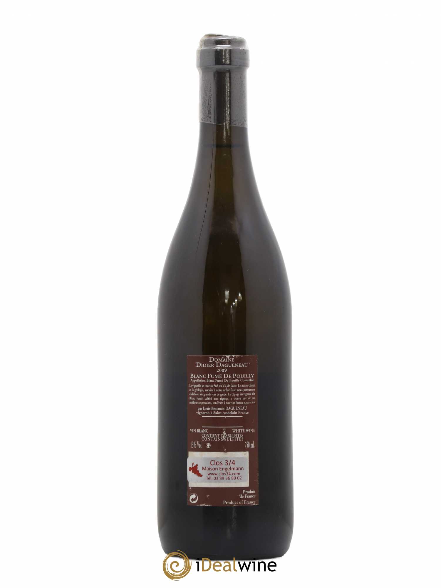 Vin de France (anciennement Pouilly-Fumé) Pur Sang Dagueneau (Domaine Didier - Louis-Benjamin) 2009 - Lot de 1 bouteille - 1