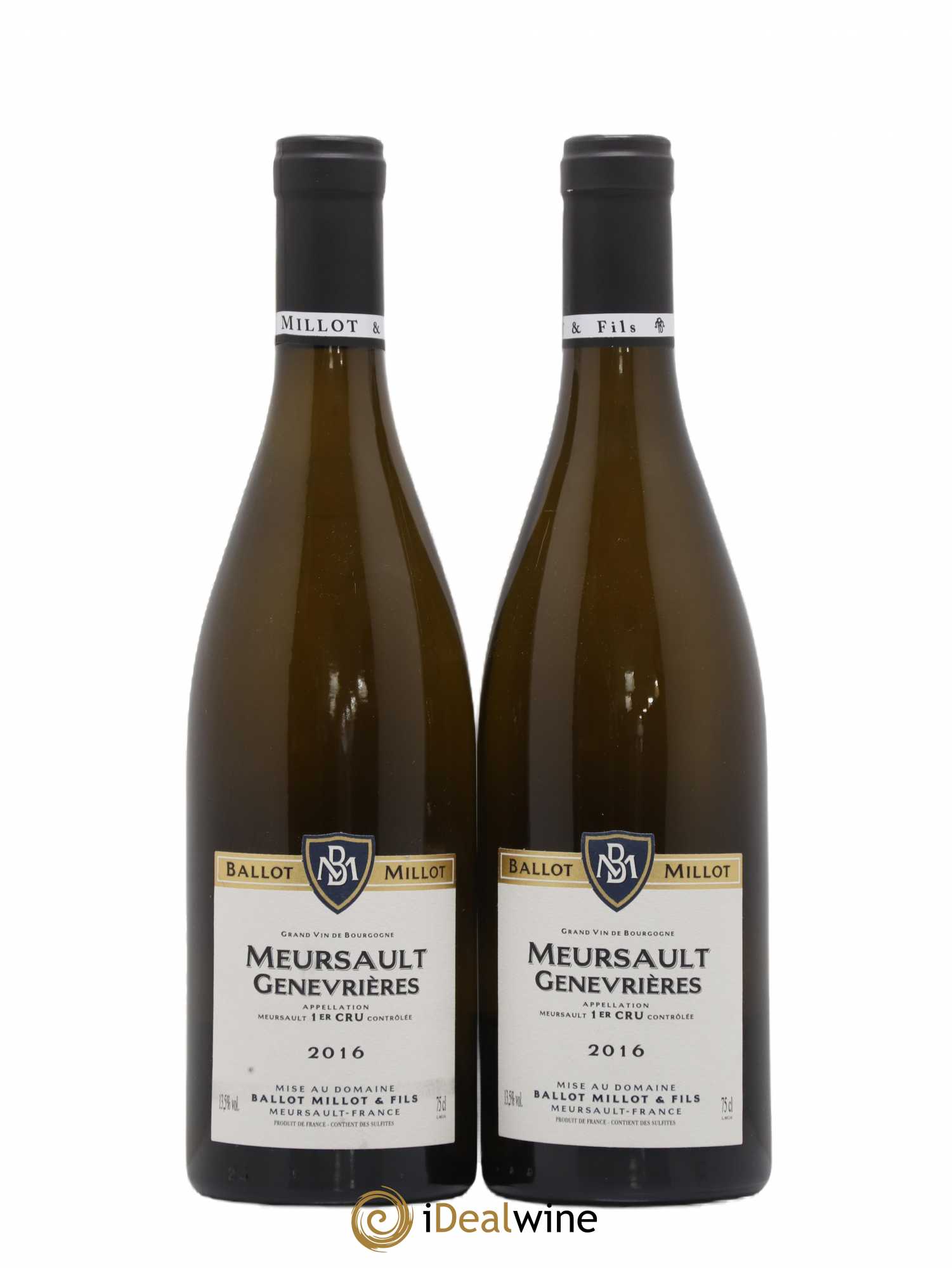 Meursault 1er Cru Genevrières Ballot Millot 2016 - Lot de 2 bouteilles - 0