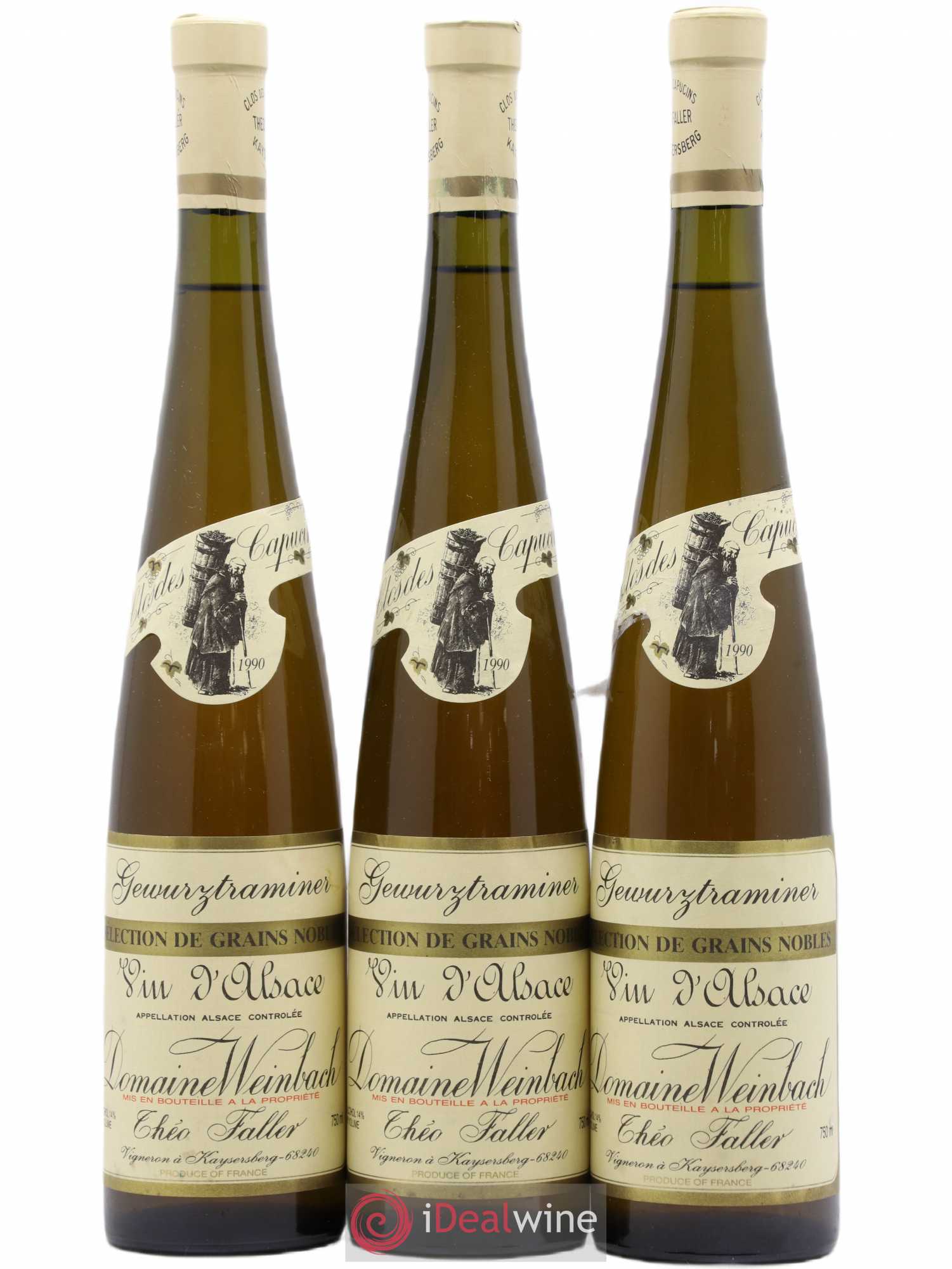 Alsace Gewurztraminer Sélection de Grains Nobles Weinbach (Domaine) 1990 - Lotto di 3 bottiglie - 0