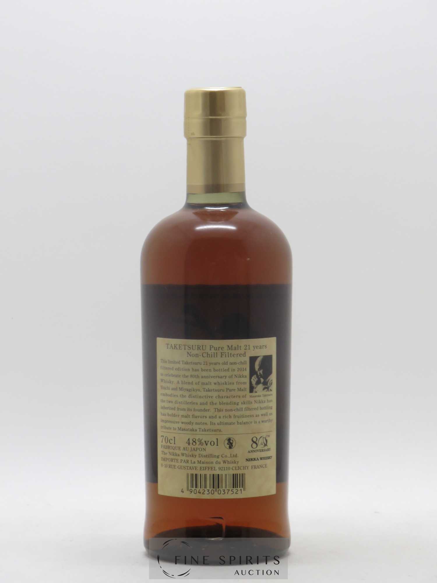 Taketsuru 21 years Of. Pure Malt Non-Chill Filtered - bottled 2014 80th Anniversary Nikka Whisky - Lot de 1 bouteille - 1