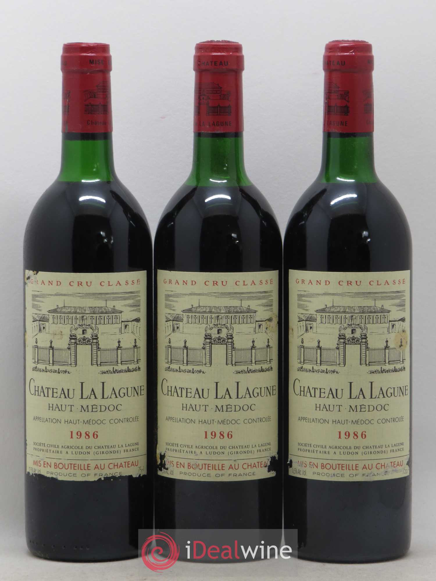 Château la Lagune 3ème Grand Cru Classé 1986 - Lot de 3 bouteilles - 0