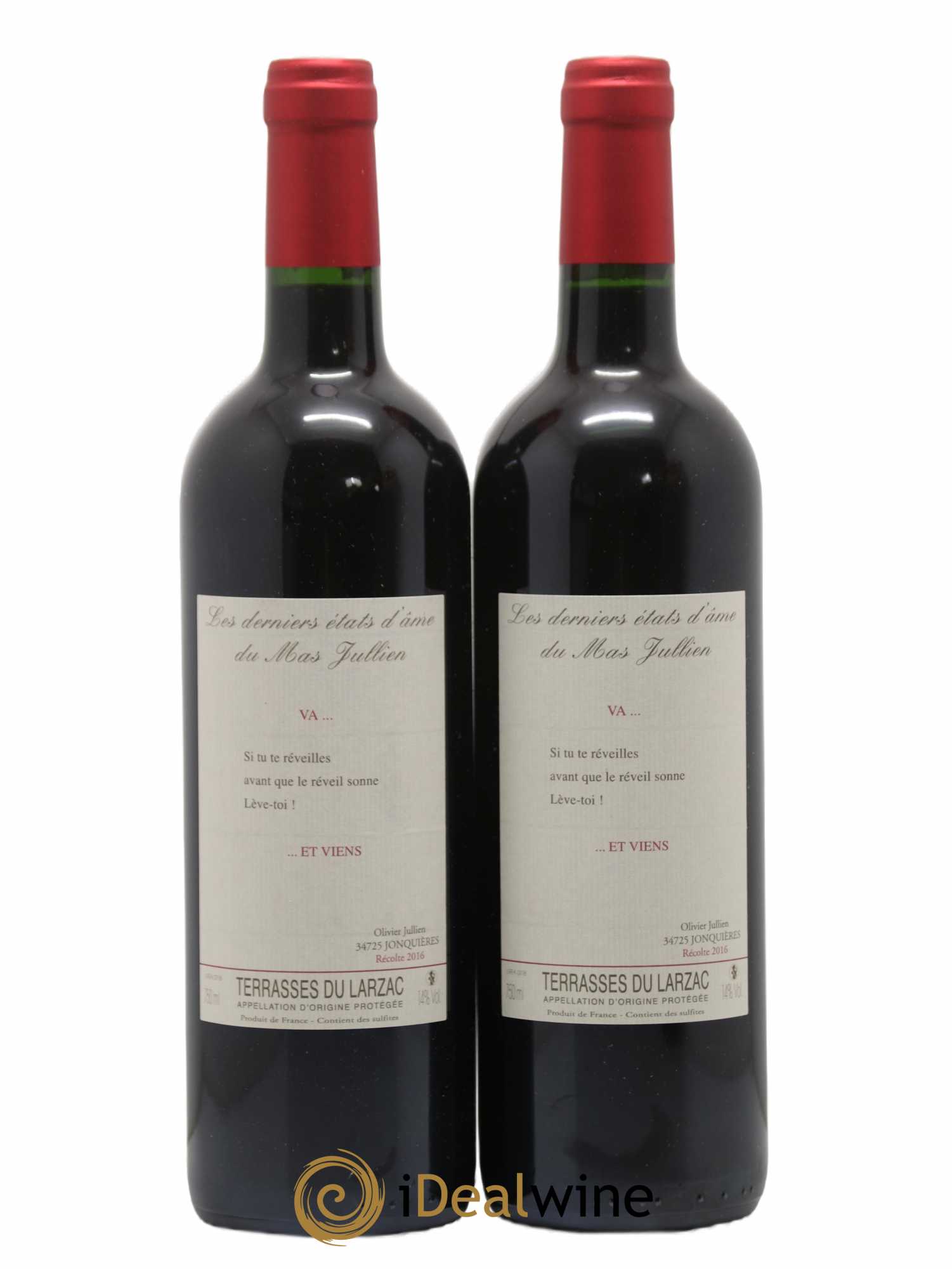 Terrasses du Larzac Mas Jullien Les Etats d'Ame du Mas Jullien Olivier Jullien 2016 - Lot de 2 bouteilles - 0