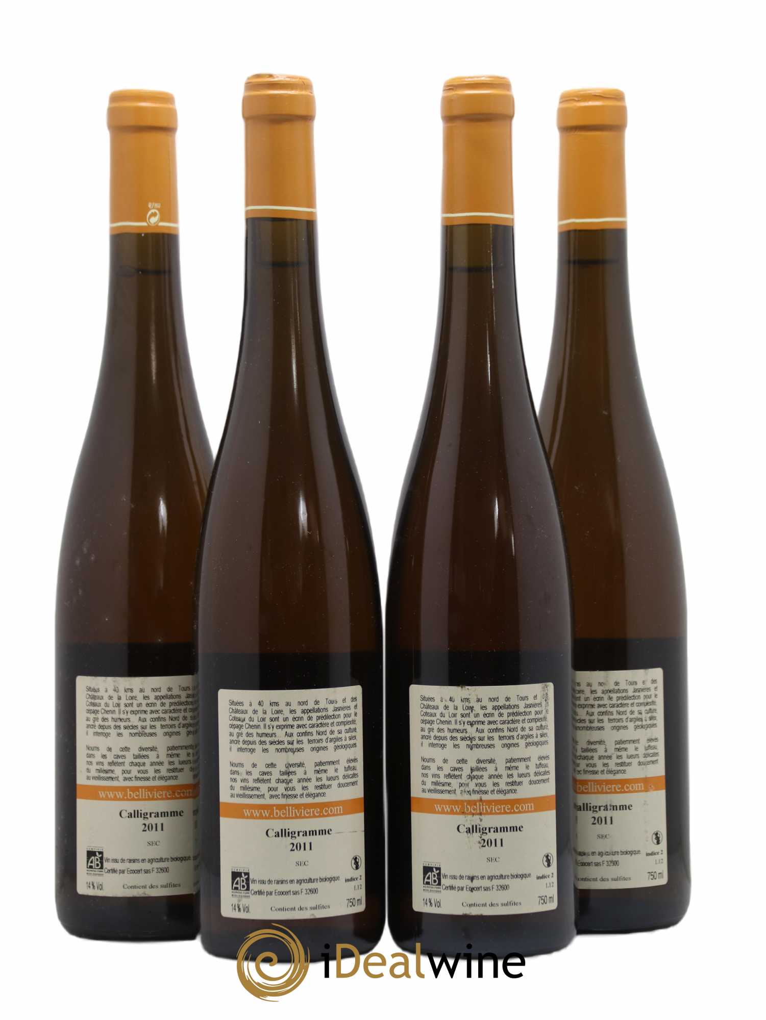 Jasnières Calligramme Domaine de Bellivière 2011 - Lot de 4 bouteilles - 1