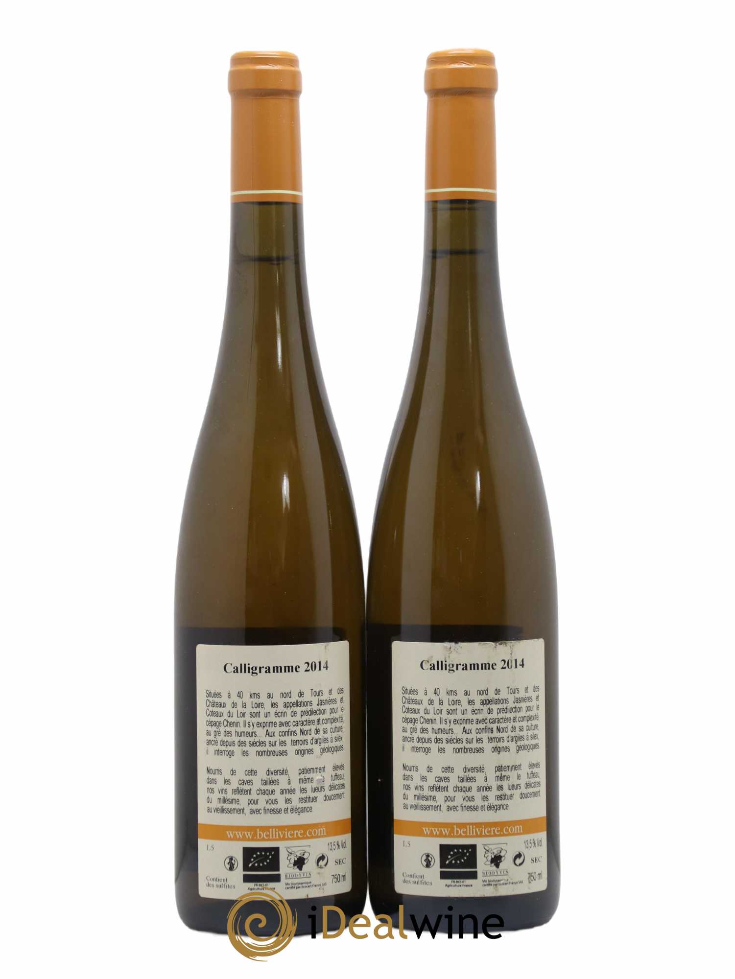 Jasnières Calligramme Domaine de Bellivière 2014 - Lot de 2 bouteilles - 1