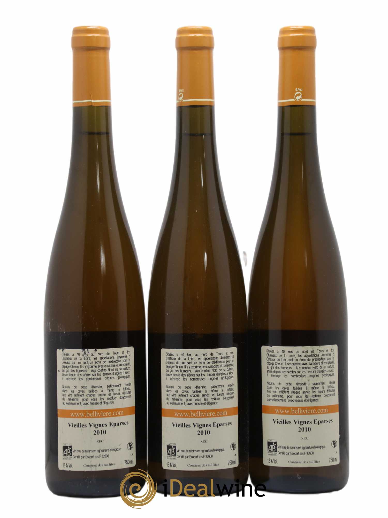 Coteaux du Loir Vieilles Vignes Eparses Domaine de Bellivière 2010 - Lot de 3 bouteilles - 1