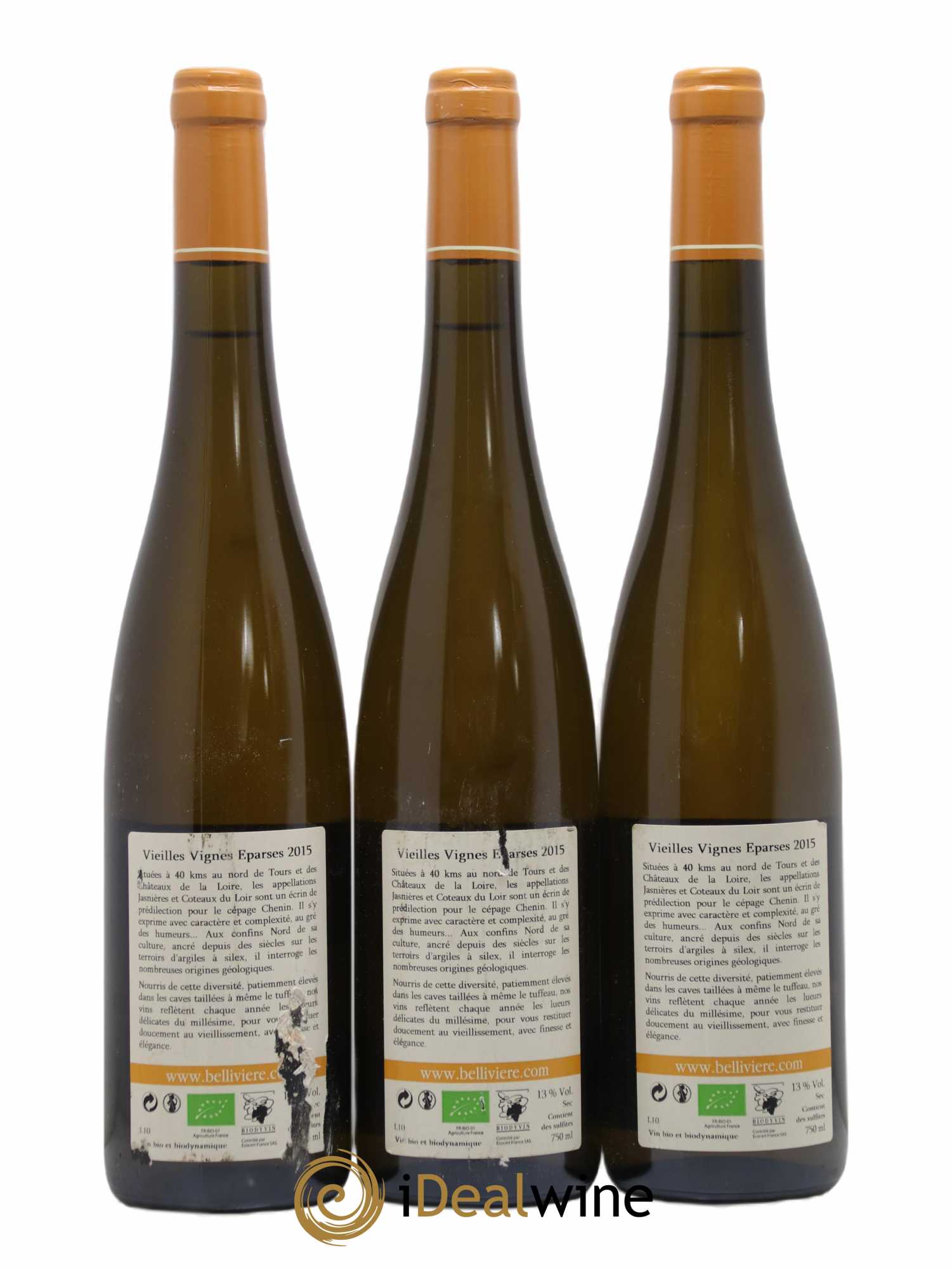 Coteaux du Loir Vieilles Vignes Eparses Domaine de Bellivière 2015 - Lot de 3 bouteilles - 1