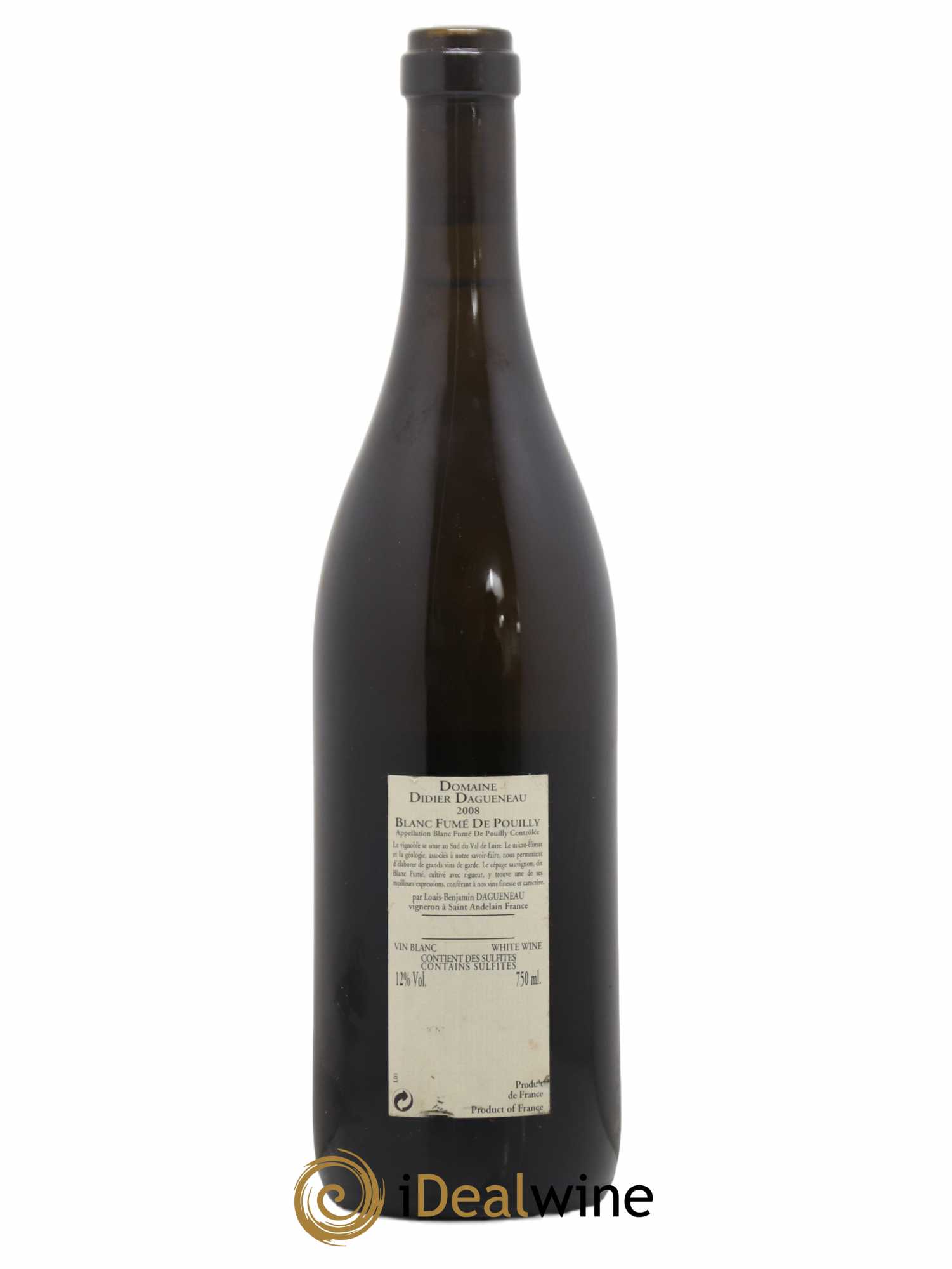 Pouilly-Fumé Blanc Fumé de Pouilly Dagueneau (Domaine Didier - Louis-Benjamin) 2008 - Lot de 1 bouteille - 1