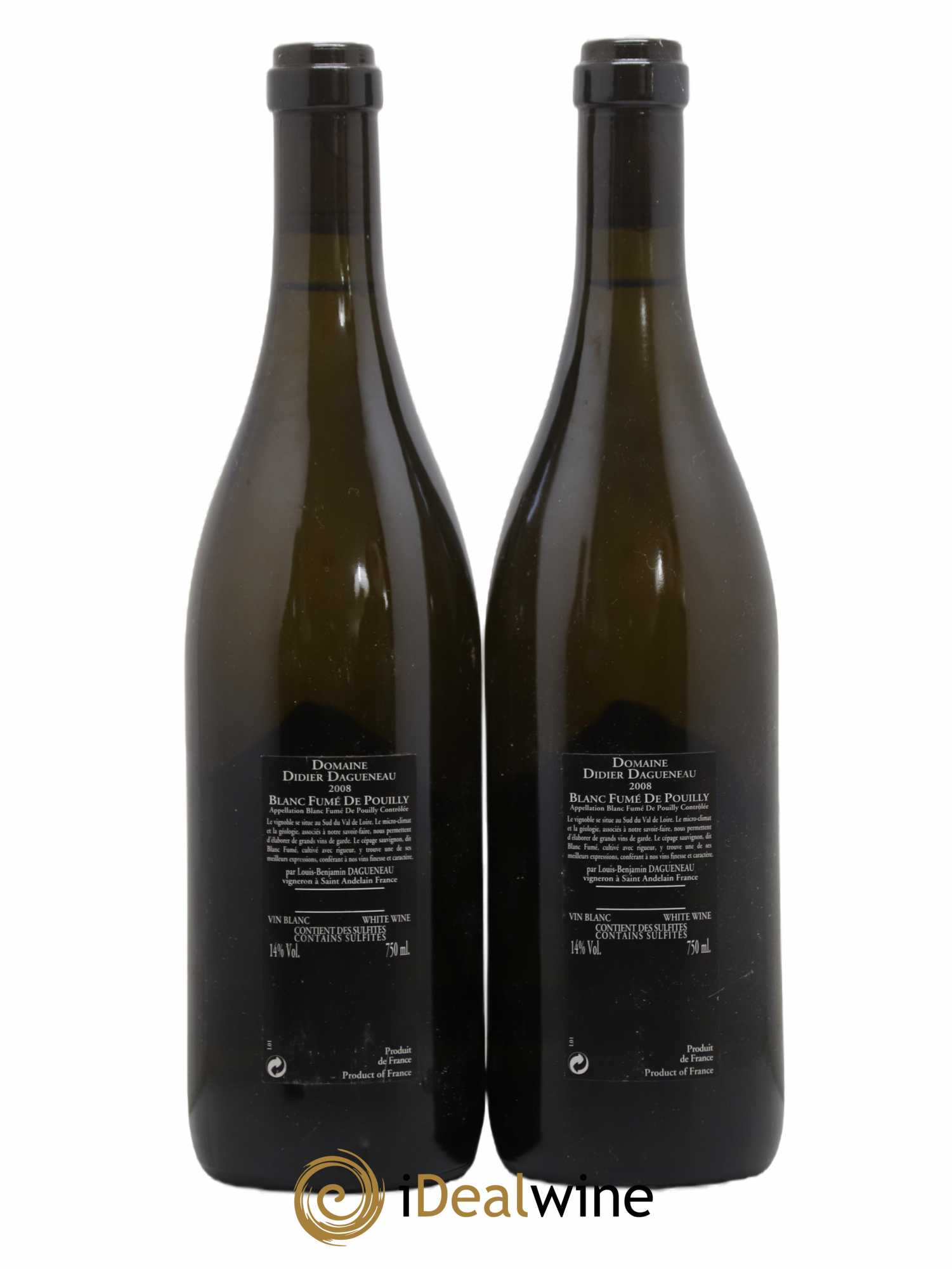 Vin de France (anciennement Pouilly-Fumé) Silex Dagueneau (Domaine Didier - Louis-Benjamin) 2008 - Lot de 2 bouteilles - 1