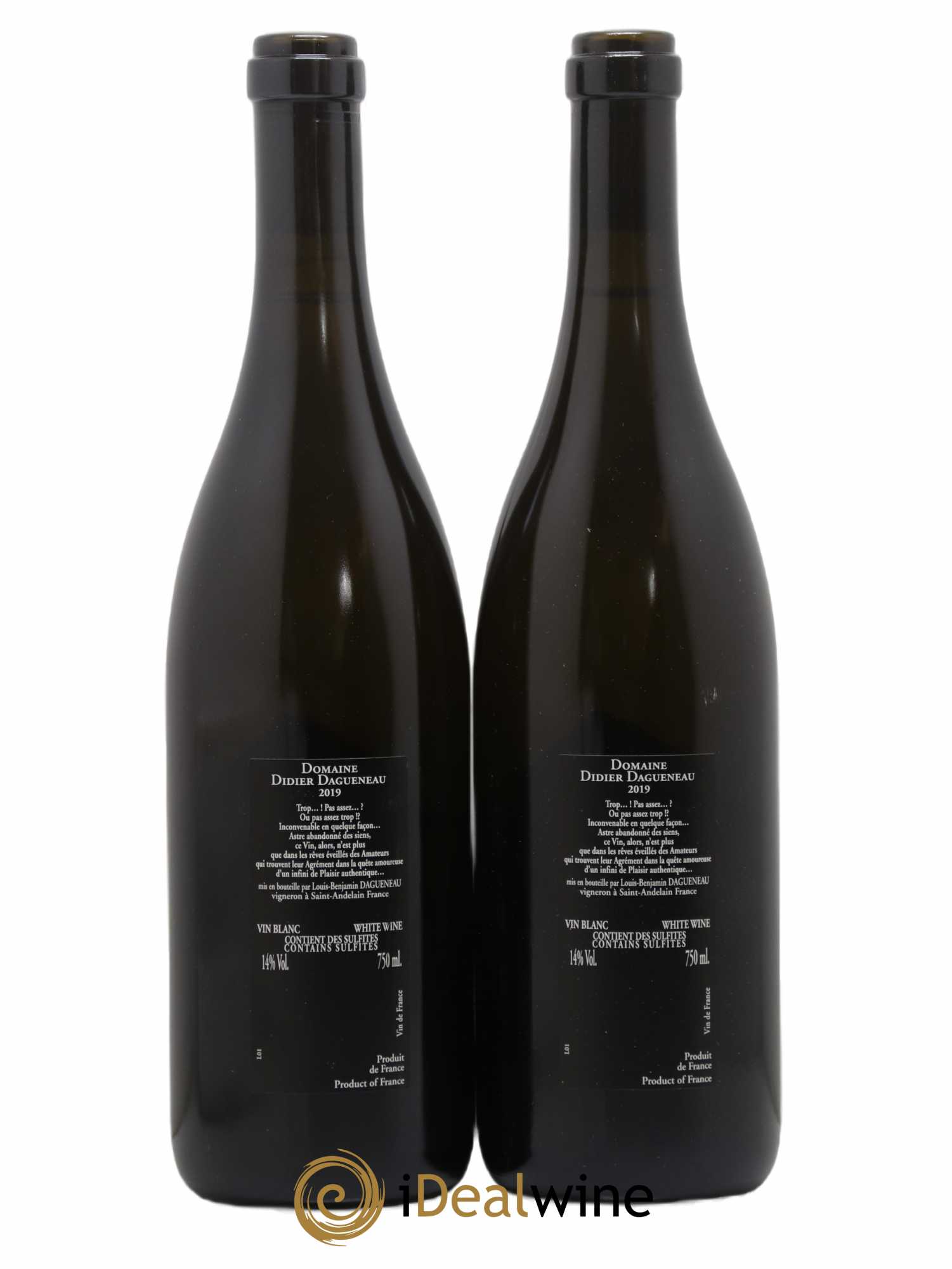 Vin de France (anciennement Pouilly-Fumé) Silex Dagueneau (Domaine Didier - Louis-Benjamin) 2019 - Lot de 2 bouteilles - 1