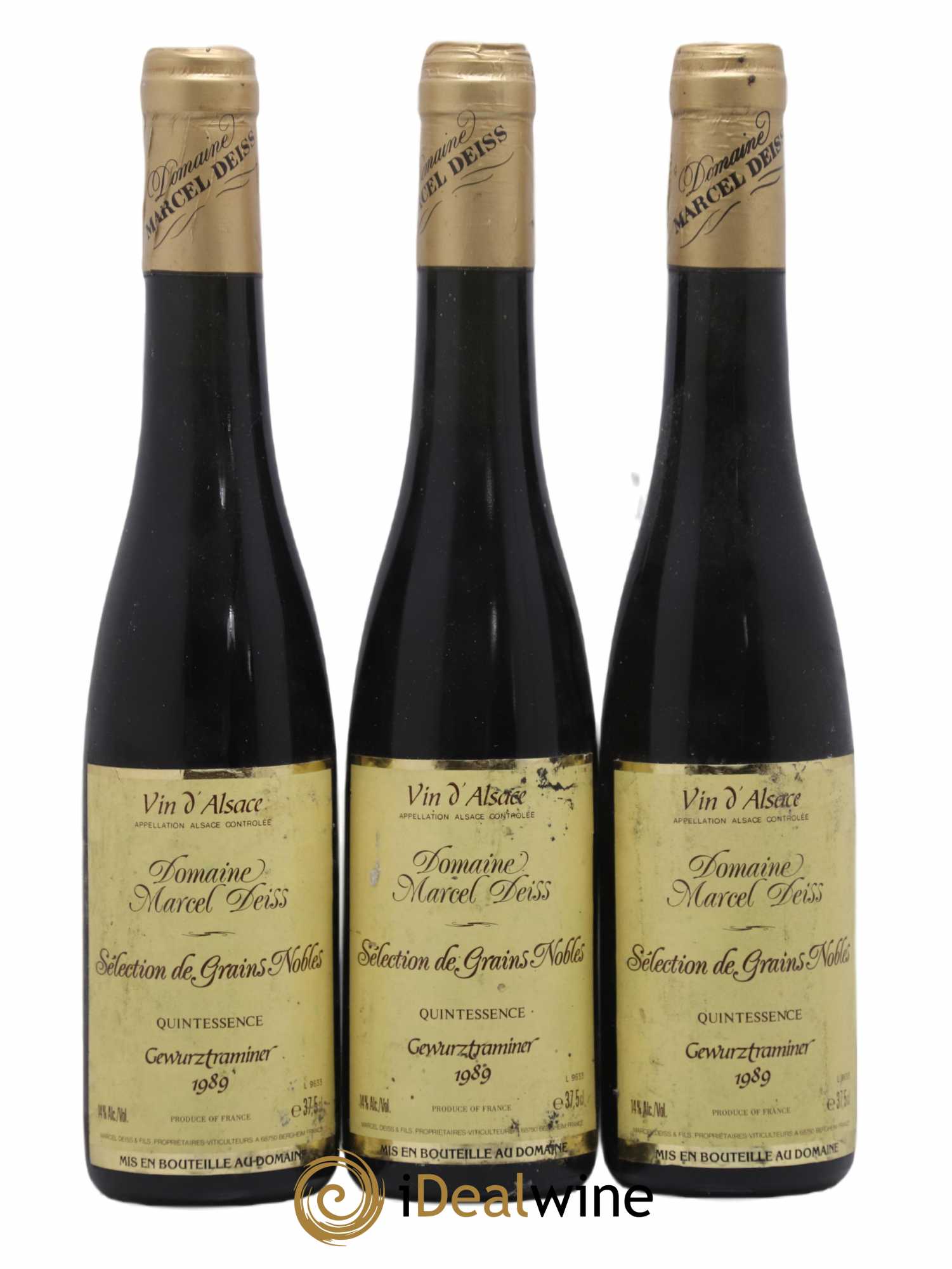 Alsace Gewurztraminer Selection de Grains Nobles Quintessence Marcel Deiss 1989 - Posten von 3 Demi-Flaschen - 0
