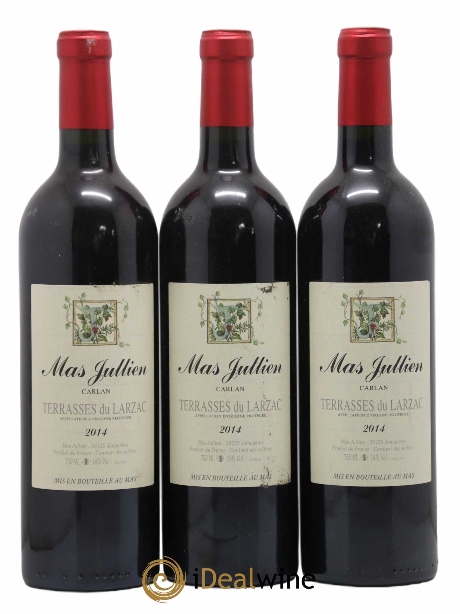 Terrasses du Larzac Mas Jullien Carlan Olivier Jullien 2014 - Lot de 3 bouteilles - 0
