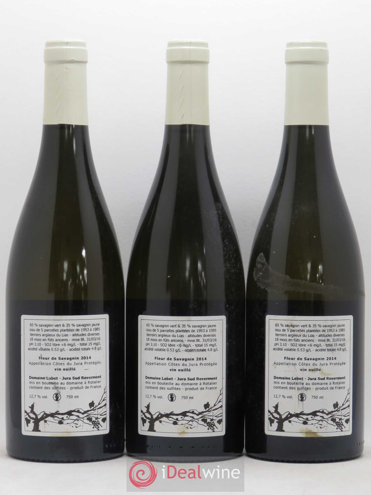 Côtes du Jura Fleur de Savagnin Romain - Julien - Charline Labet 2014 - Lot de 3 bouteilles - 1