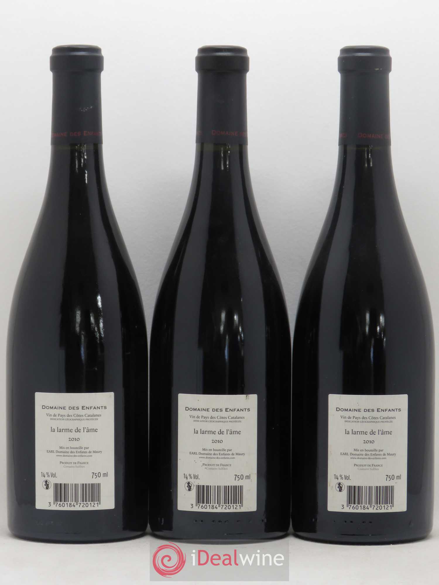 IGP Côtes Catalanes (VDP des Côtes Catalanes) La Larme de l'âme Domaine des Enfants 2010 - Lotto di 3 bottiglie - 1