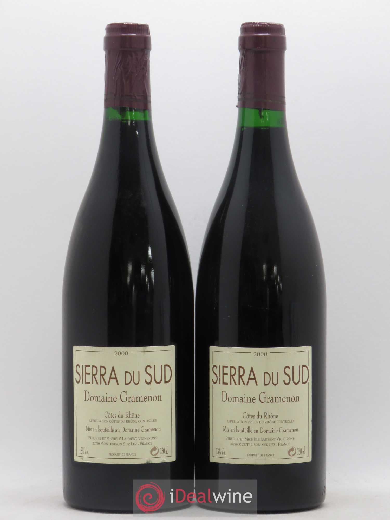 Côtes-du-Rhône Sierra du Sud Gramenon (Domaine) 2000 - Lot de 2 bouteilles - 0