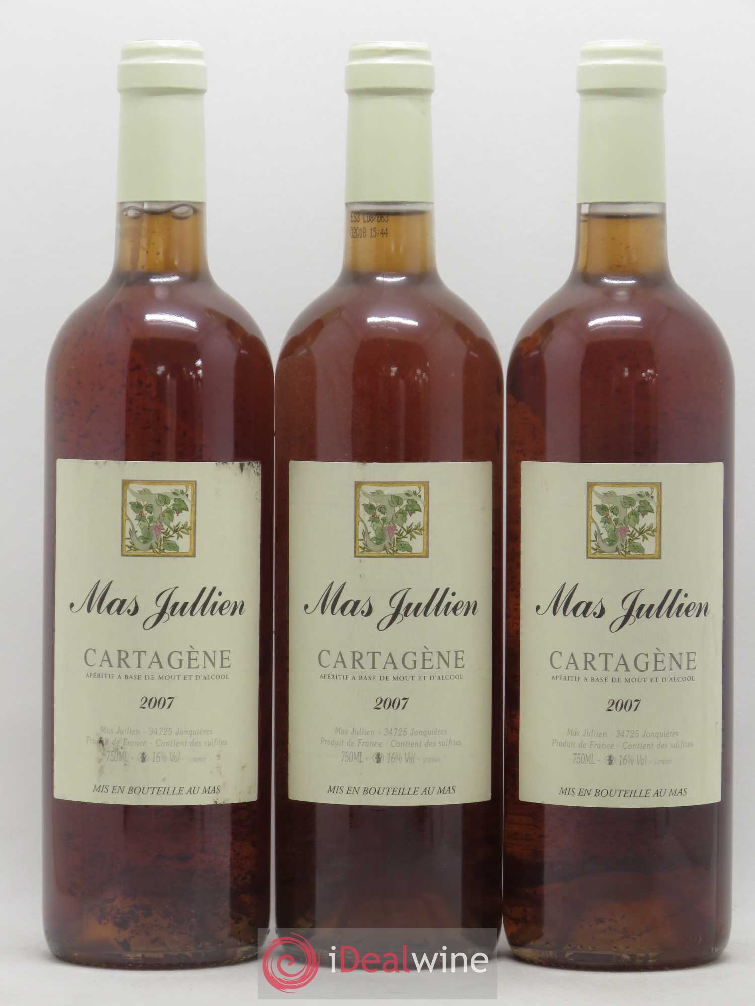 Vin de Liqueur Mas Jullien Cartagène Olivier Jullien 2007 - Lot de 3 bouteilles - 0