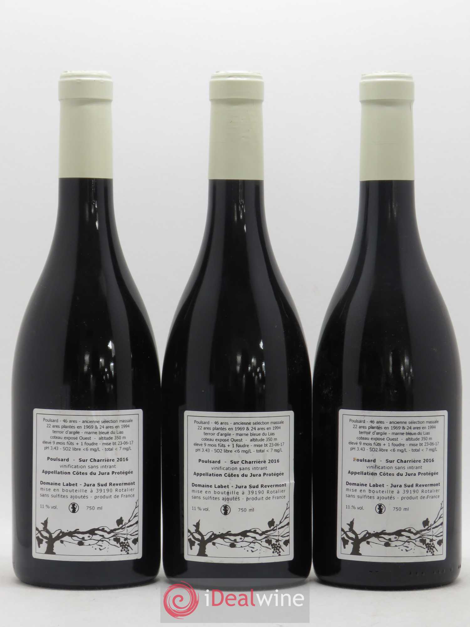 Côtes du Jura Poulsard Sur Charrière Romain - Julien - Charline Labet 2016 - Lot de 3 bouteilles - 1