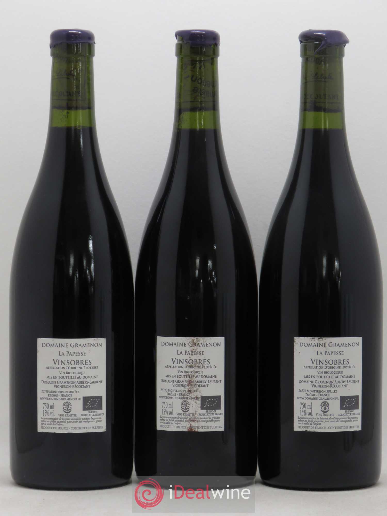 Vinsobres La Papesse Gramenon (Domaine) 2015 - Lot de 3 bouteilles - 1