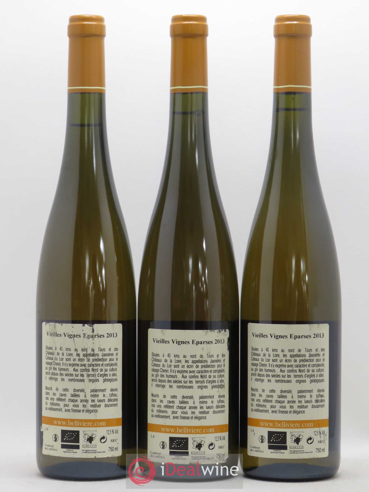 Coteaux du Loir Vieilles Vignes Eparses Domaine de Bellivière 2013 - Lot de 3 bouteilles - 1
