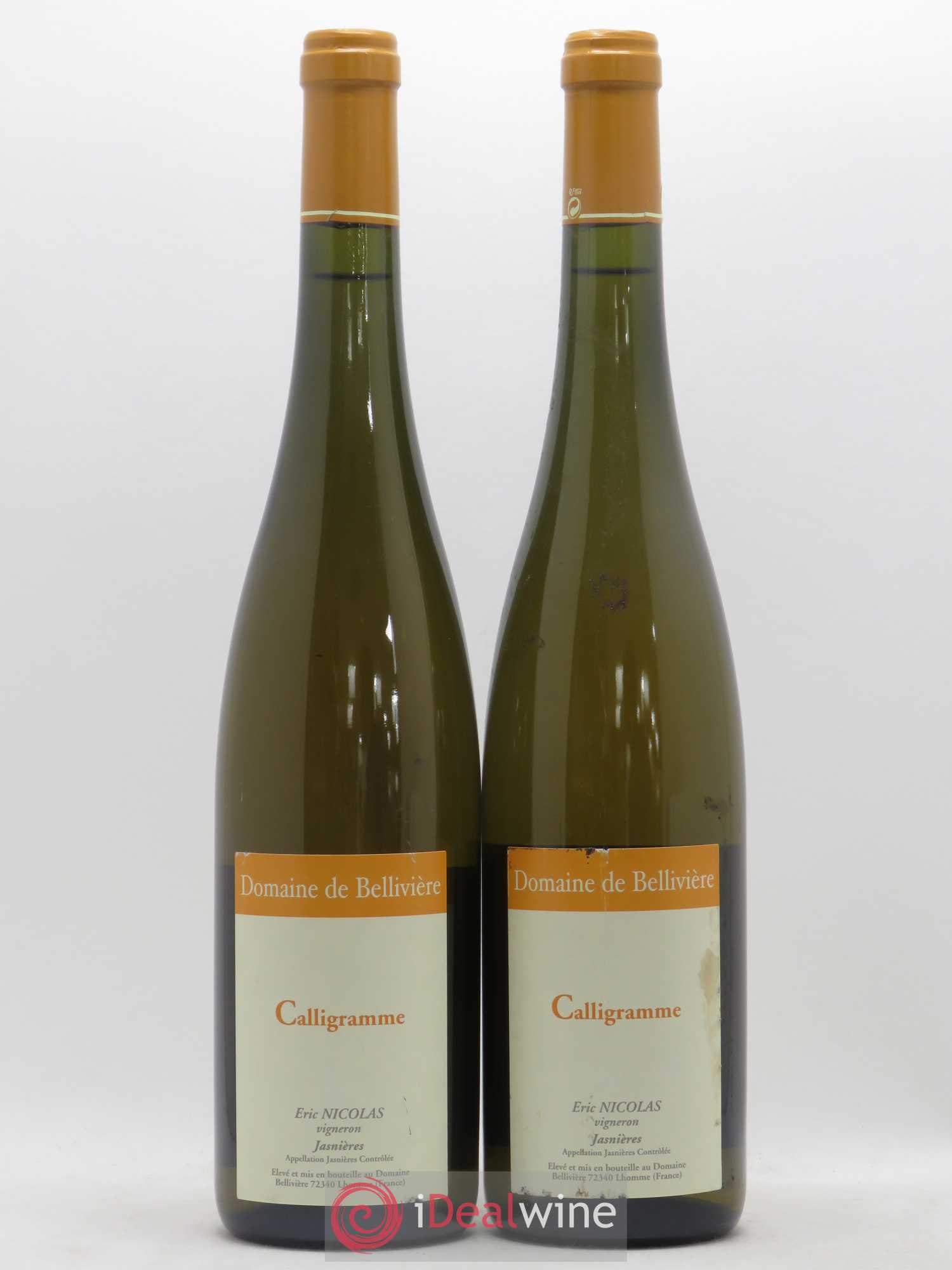 Jasnières Calligramme Domaine de Bellivière 2007 - Lot de 2 bouteilles - 0