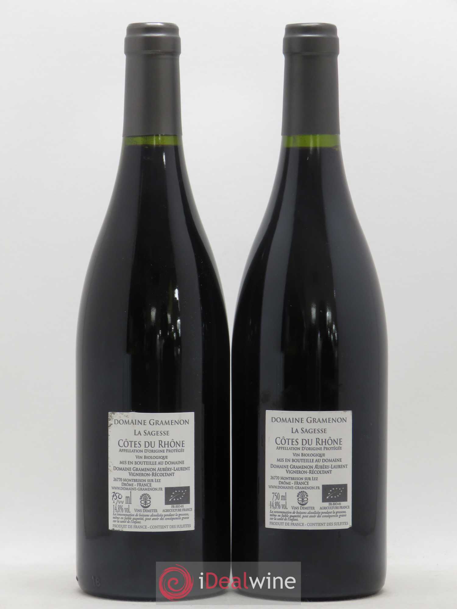 Côtes-du-Rhône La Sagesse Gramenon (Domaine) 2015 - Lot de 2 bouteilles - 1