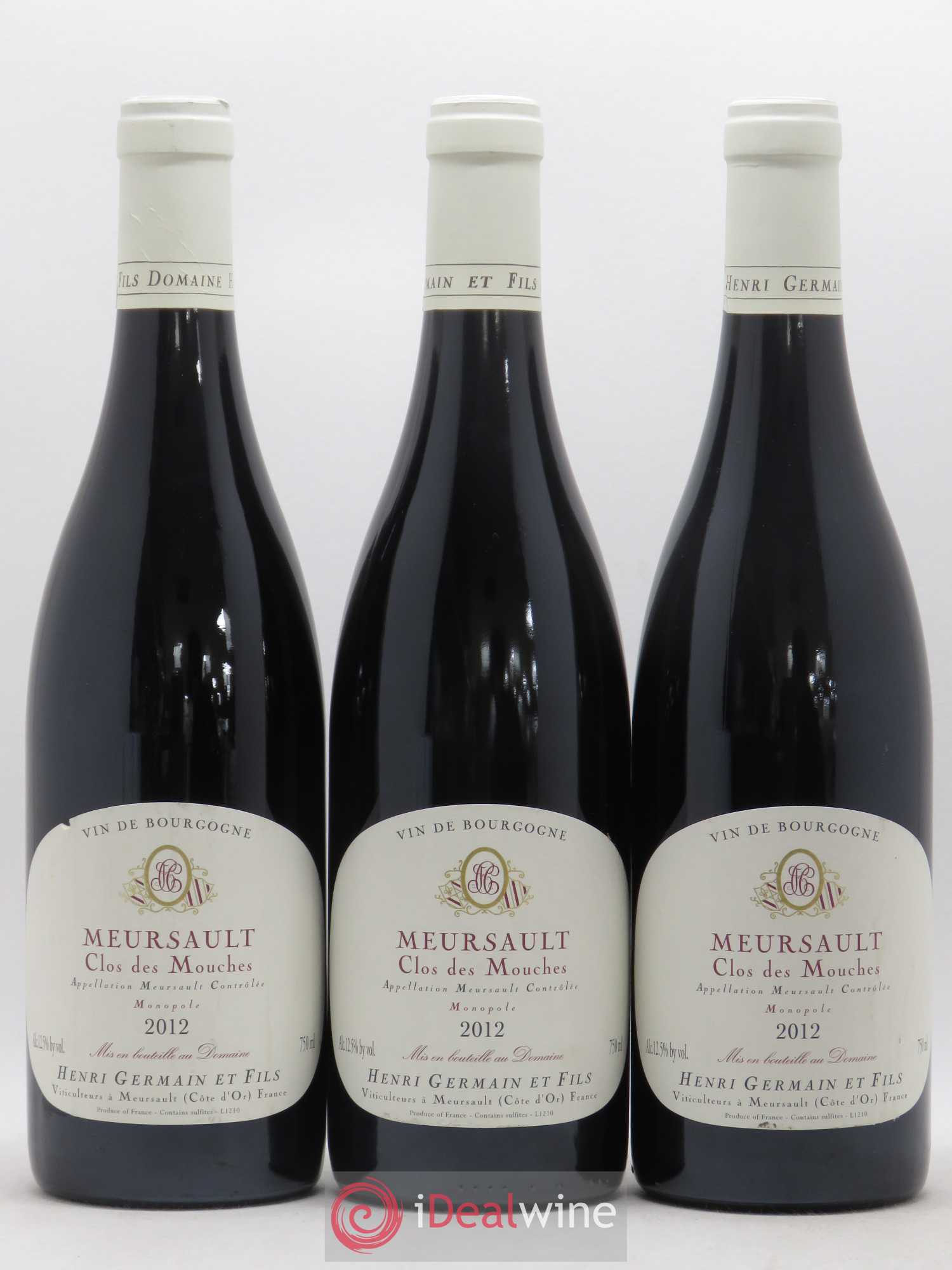 Meursault Clos des Mouches Henri Germain 2012 - Lot de 3 bouteilles - 0