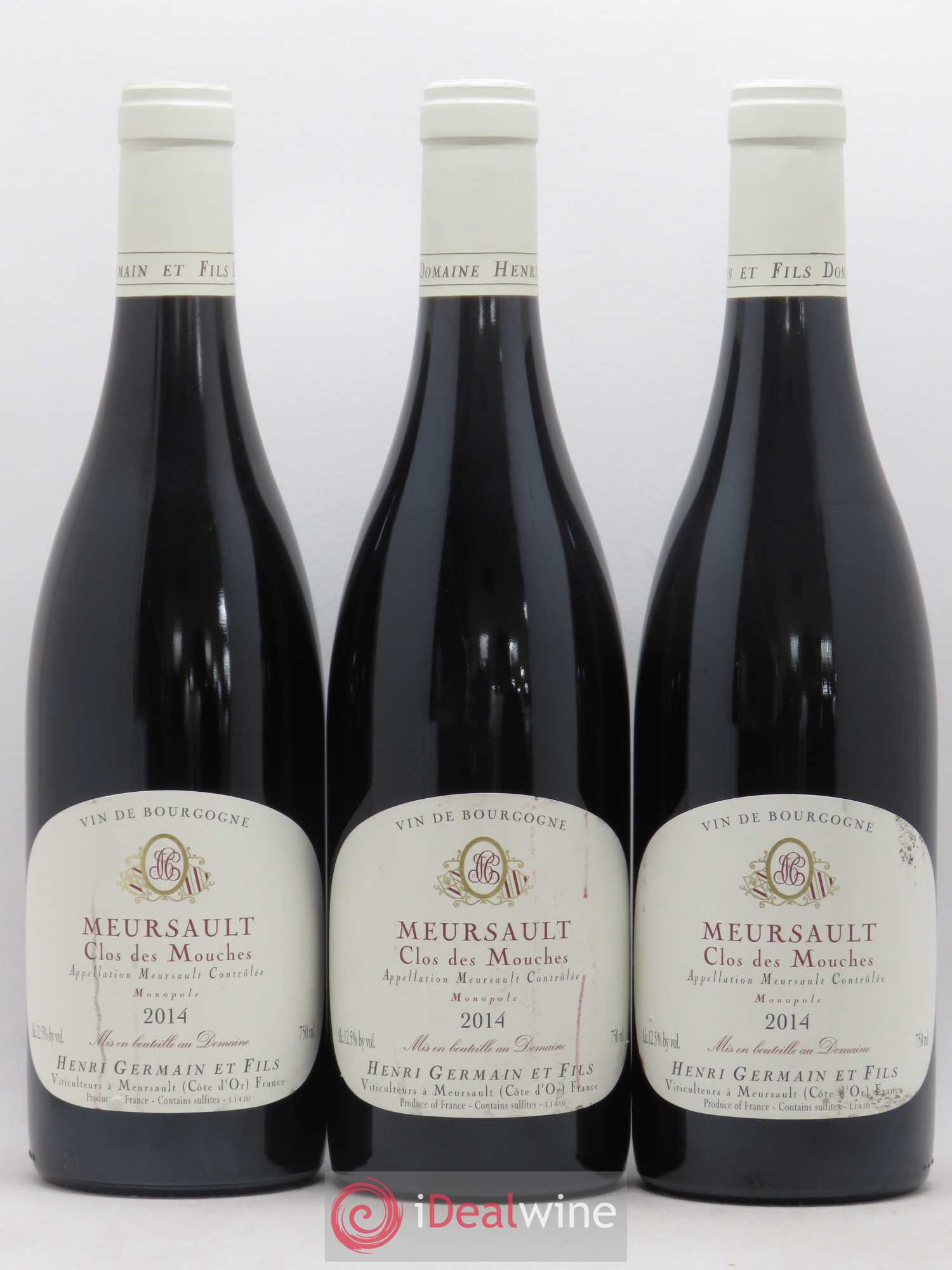 Meursault Clos des Mouches Henri Germain 2014 - Lot de 3 bouteilles - 0