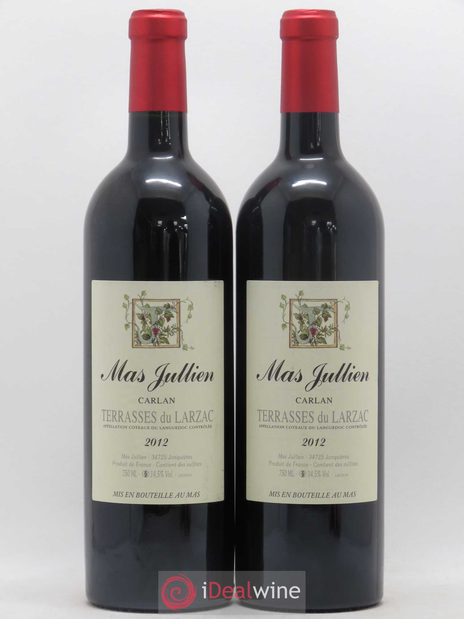 Terrasses du Larzac Mas Jullien Carlan Olivier Jullien 2012 - Lot de 2 bouteilles - 0