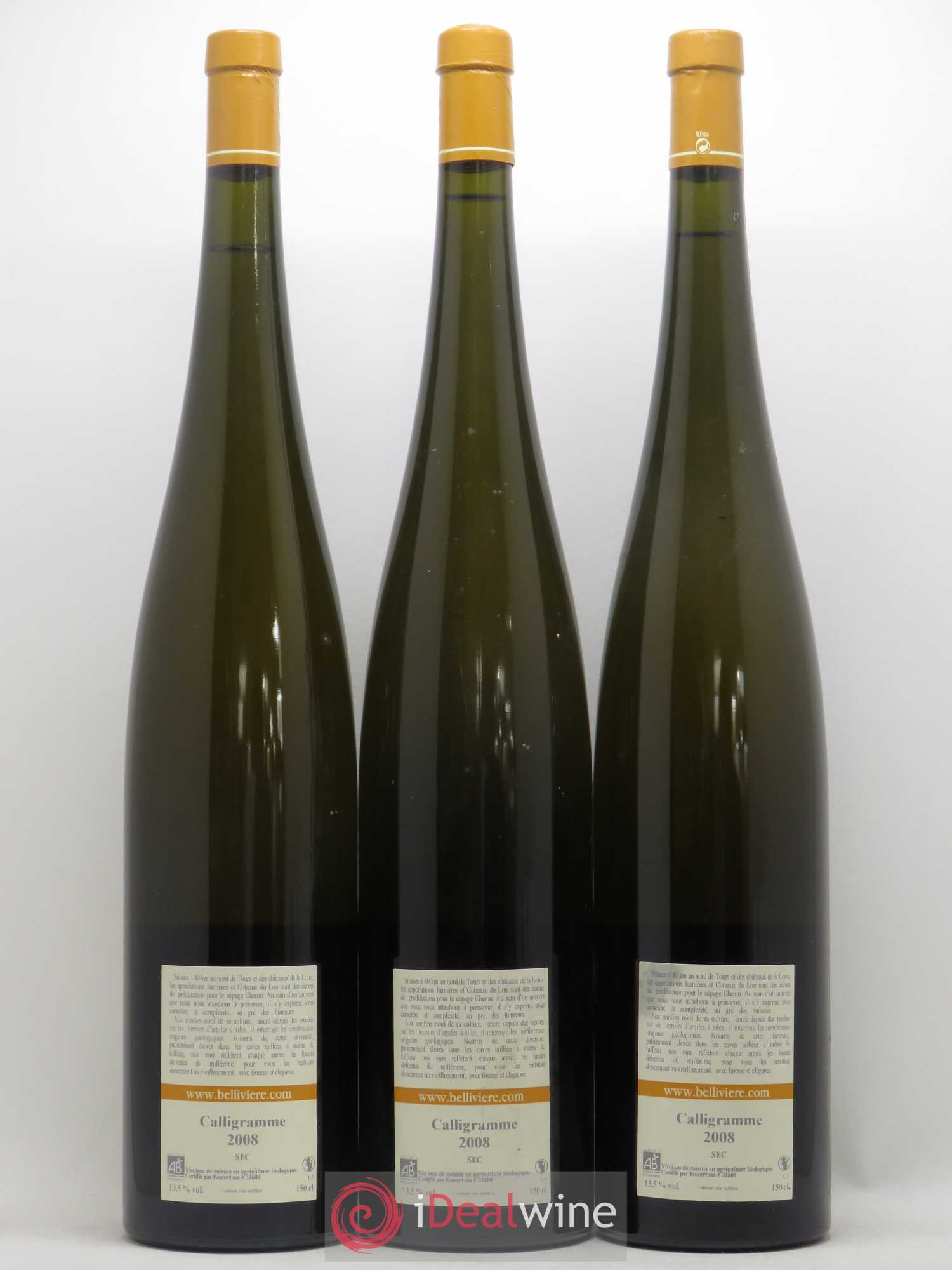 Jasnières Calligramme Domaine de Bellivière 2008 - Lot de 3 magnums - 1