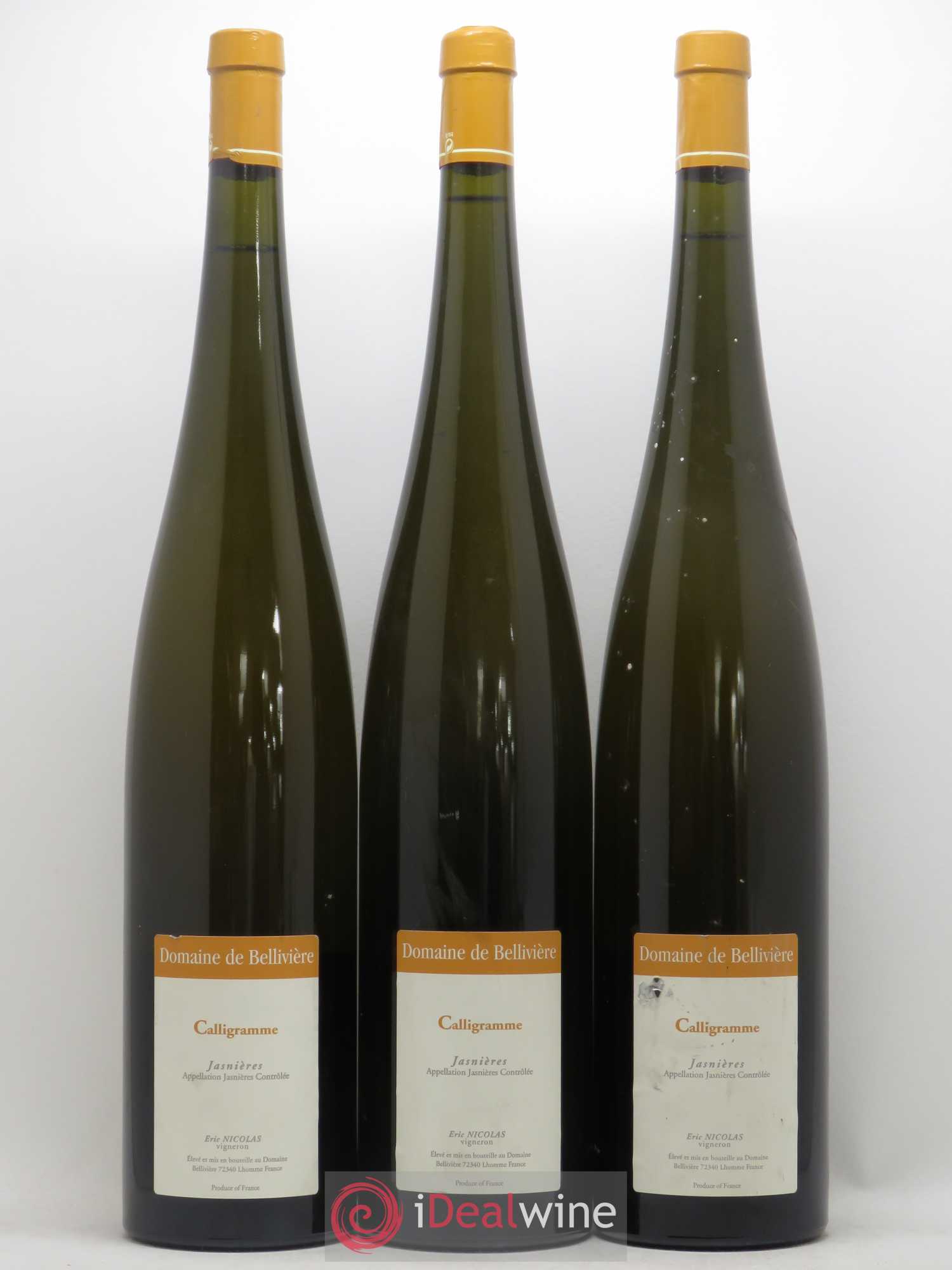 Jasnières Calligramme Domaine de Bellivière 2008 - Lot de 3 magnums - 0