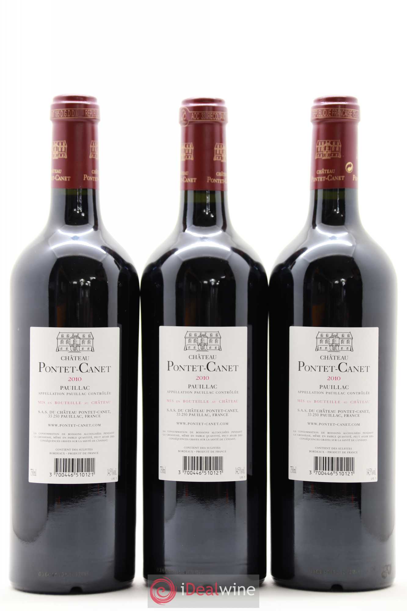 Château Pontet Canet 5ème Grand Cru Classé 2010 - Lot de 12 bouteilles - 6