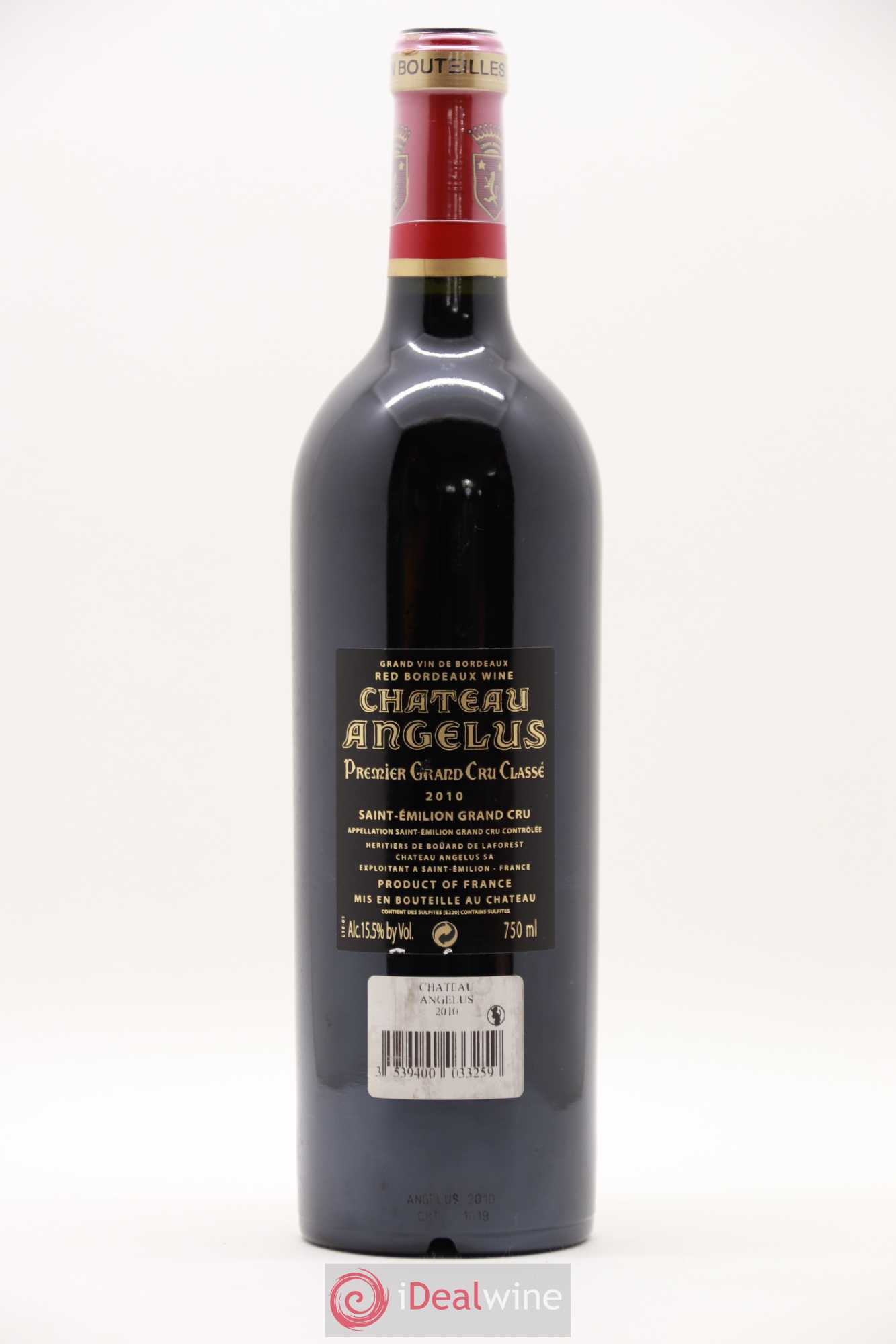 Château Angélus 1er Grand Cru Classé A 2010 - Lot de 1 bouteille - 1