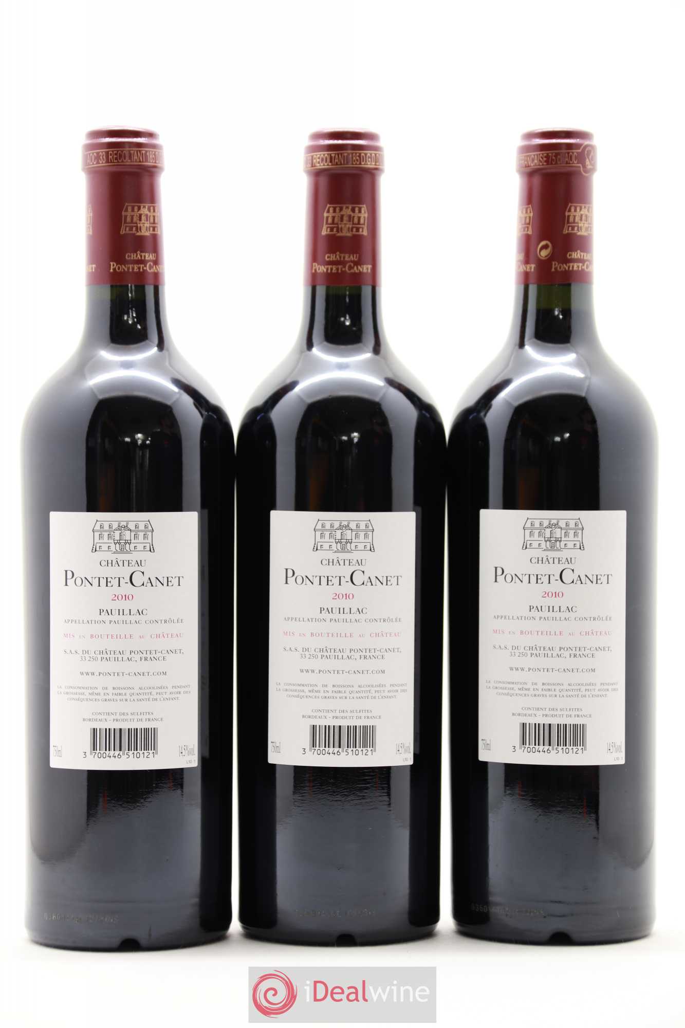 Château Pontet Canet 5ème Grand Cru Classé 2010 - Lot de 12 bouteilles - 6