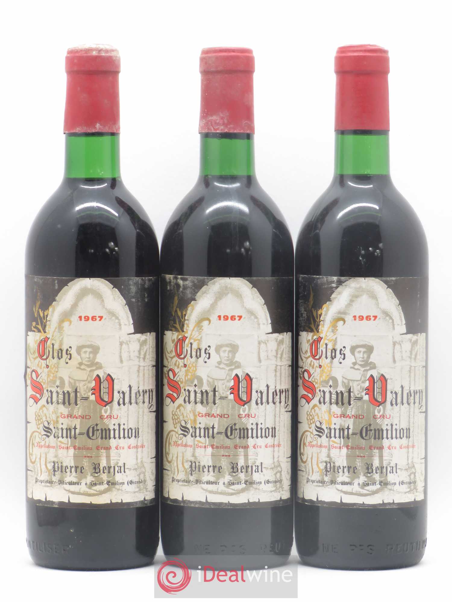 Saint-Émilion Grand Cru Clos Saint Valery 1967 - Lot de 3 bouteilles - 0
