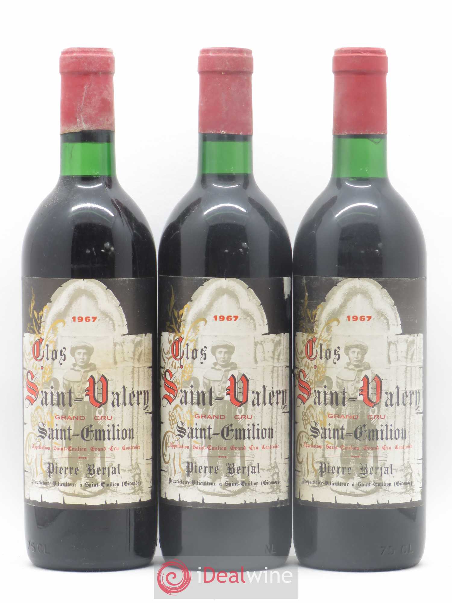 Saint-Émilion Grand Cru Clos Saint Valery 1967 - Lot de 3 bouteilles - 0