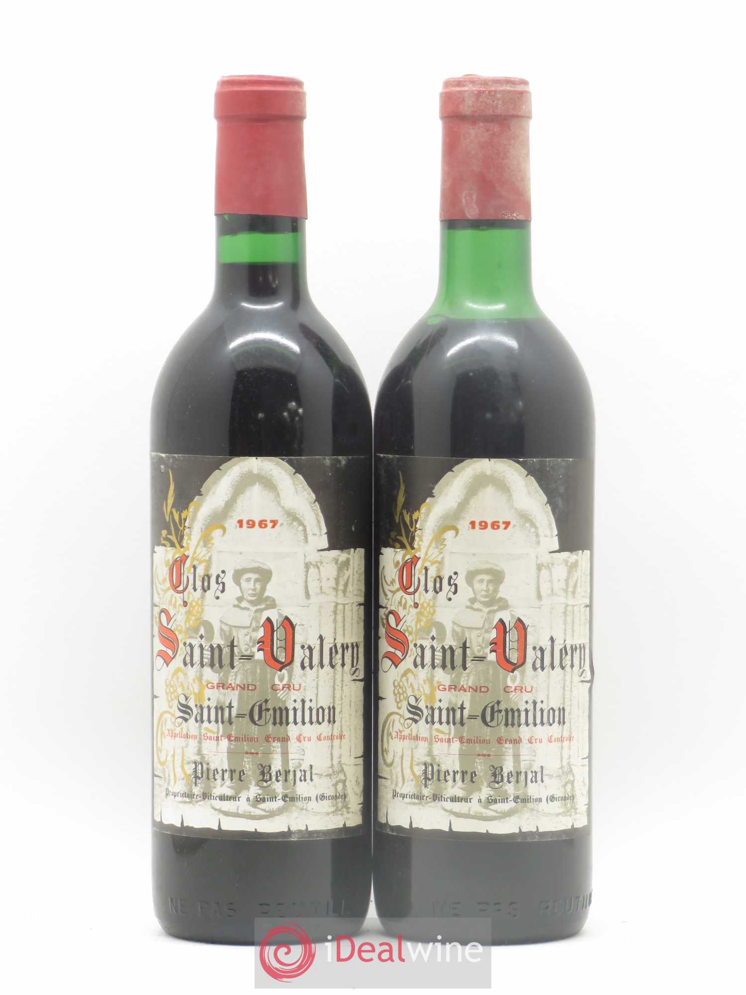 Saint-Émilion Grand Cru Clos Saint Valery 1967 - Lot de 2 bouteilles - 0