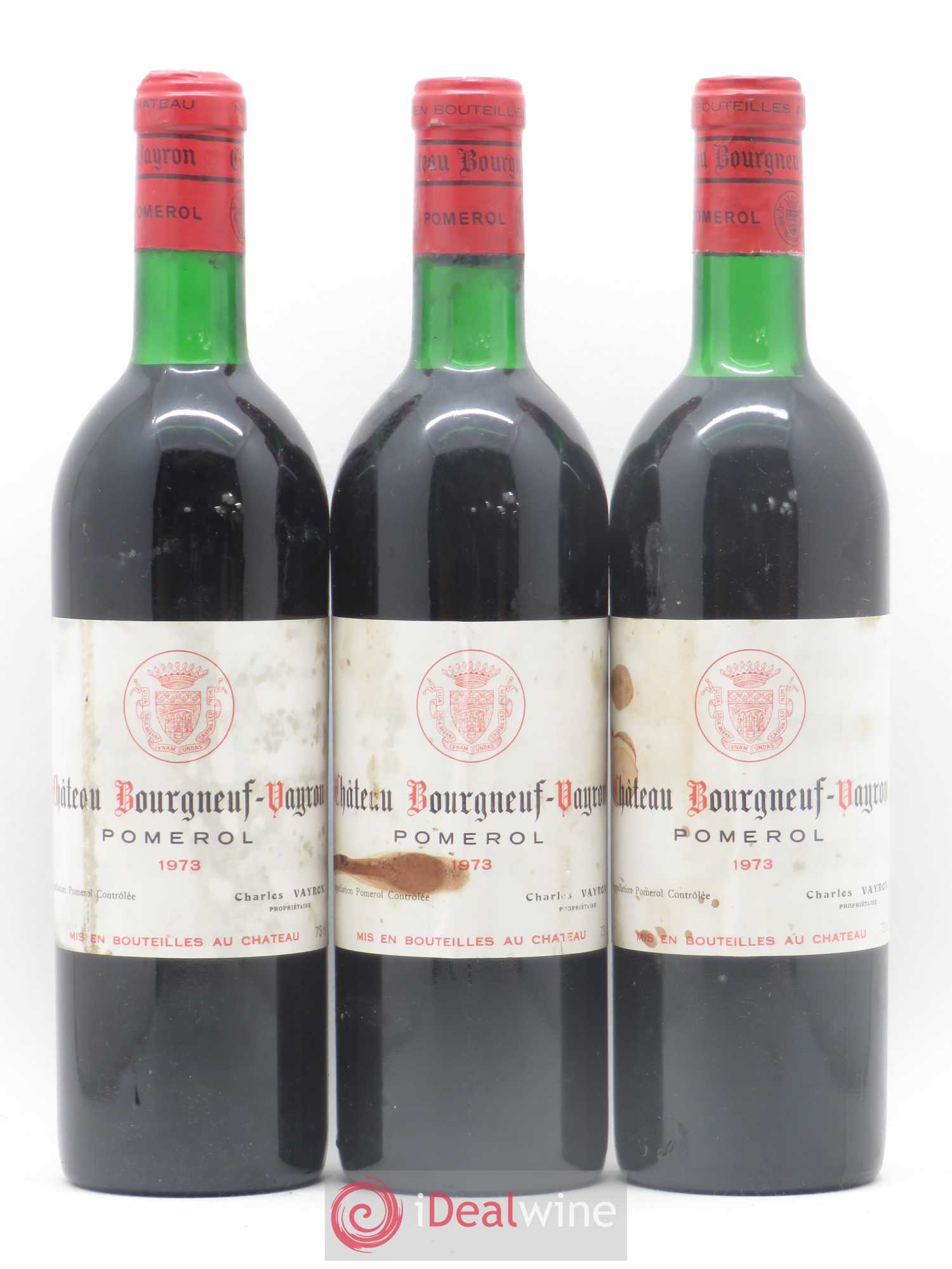Château Bourgneuf Vayron 1973 - Lot de 3 bouteilles - 0