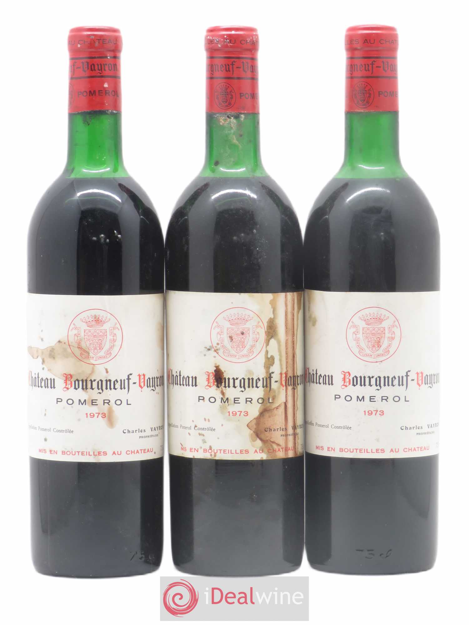 Château Bourgneuf Vayron 1973 - Lot de 3 bouteilles - 0