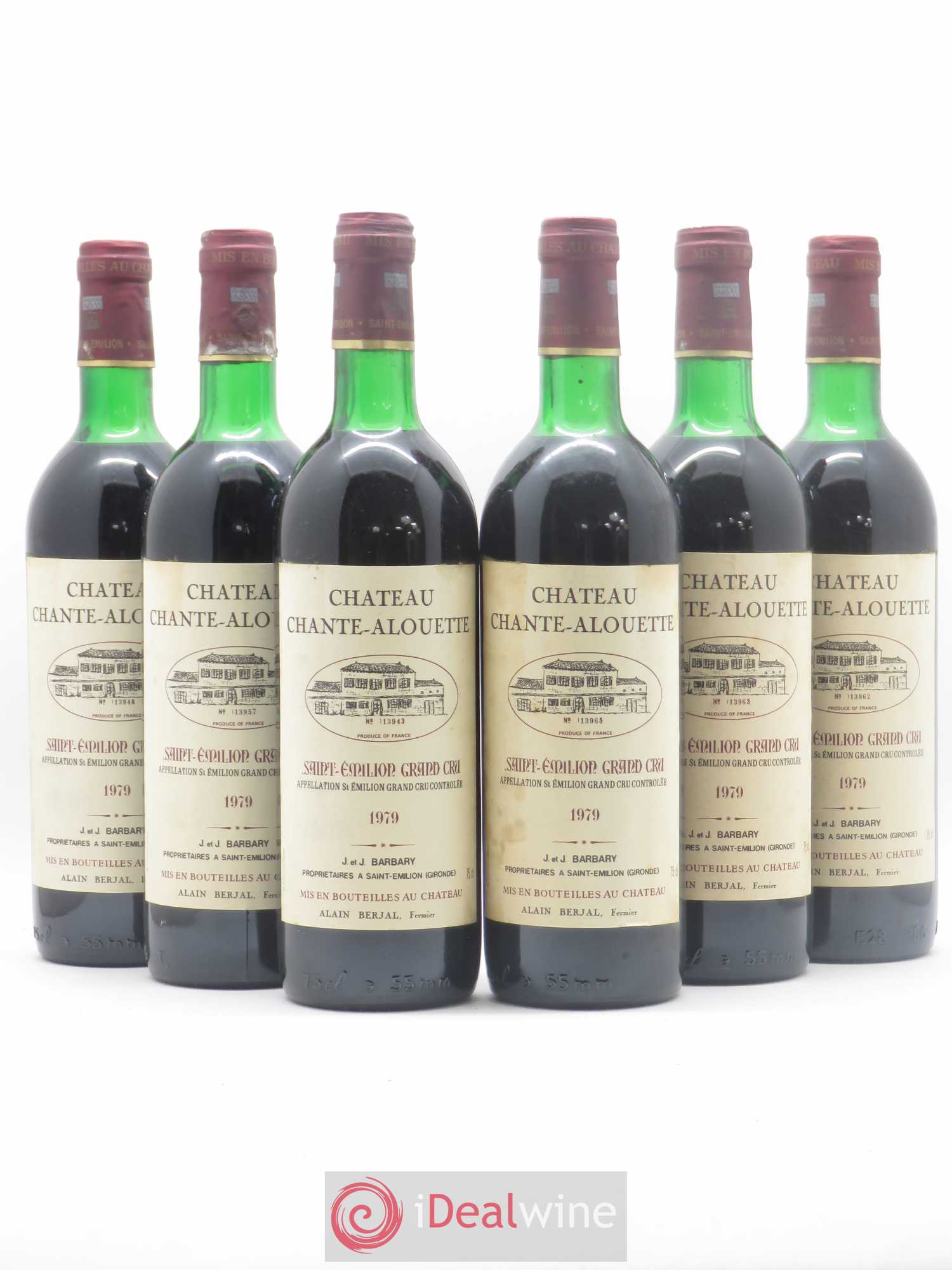Saint-Émilion Grand Cru Château Chante Alouette 1979 - Lot de 6 bouteilles - 0