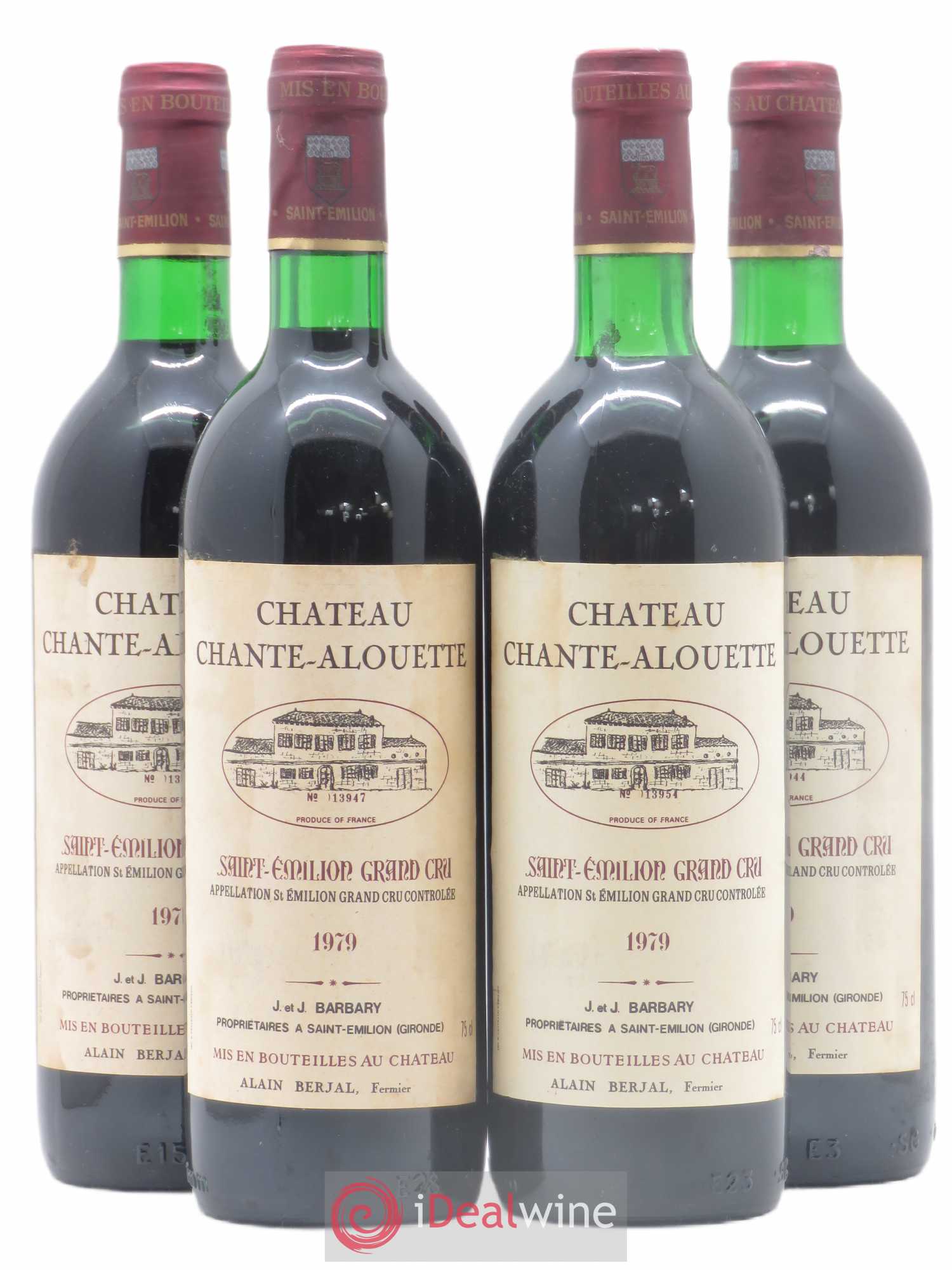 Saint-Émilion Grand Cru Château Chante Alouette 1979 - Lot de 4 bouteilles - 0