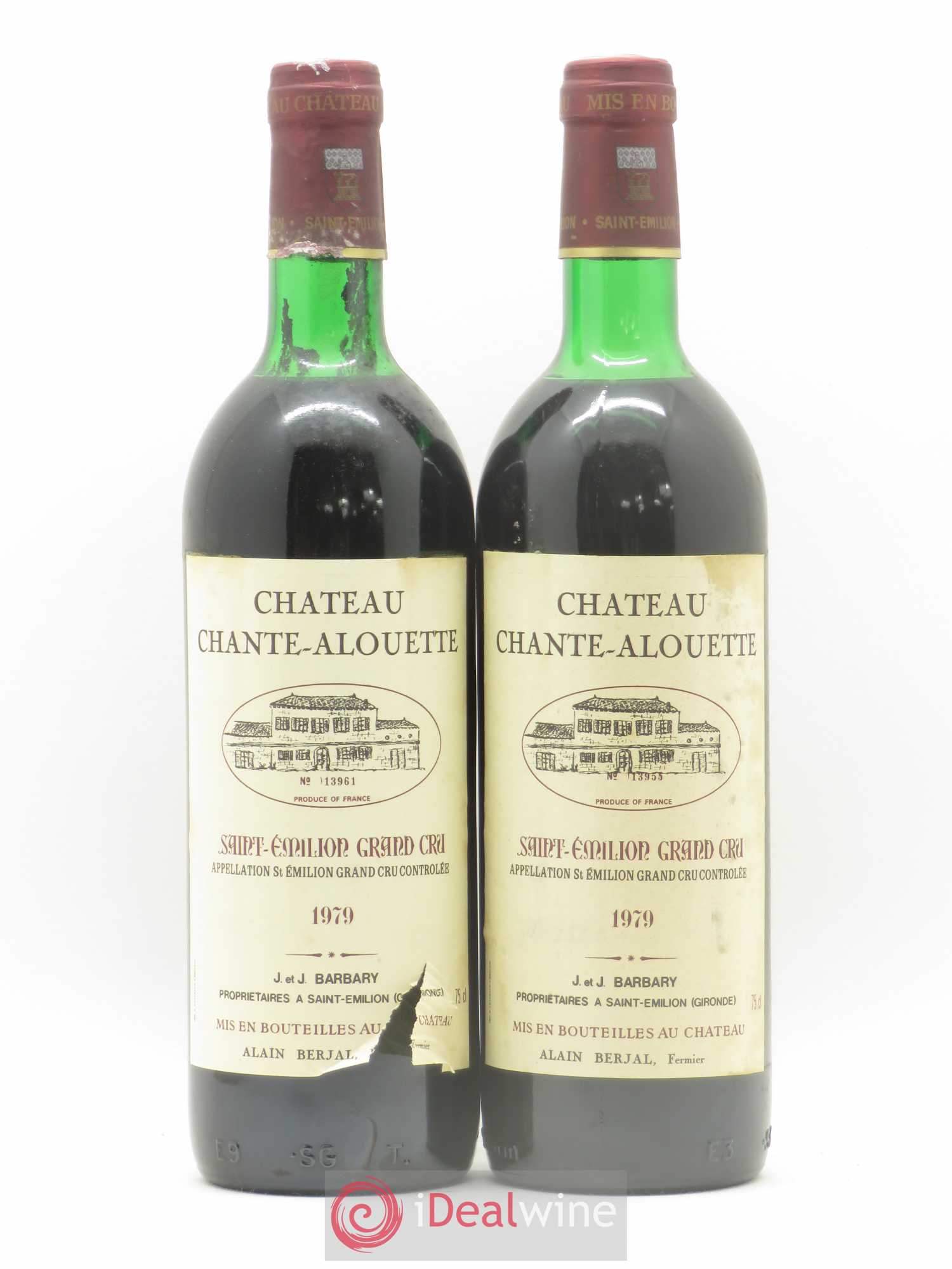 Saint-Émilion Grand Cru Château Chante Alouette 1979 - Lot de 2 bouteilles - 0