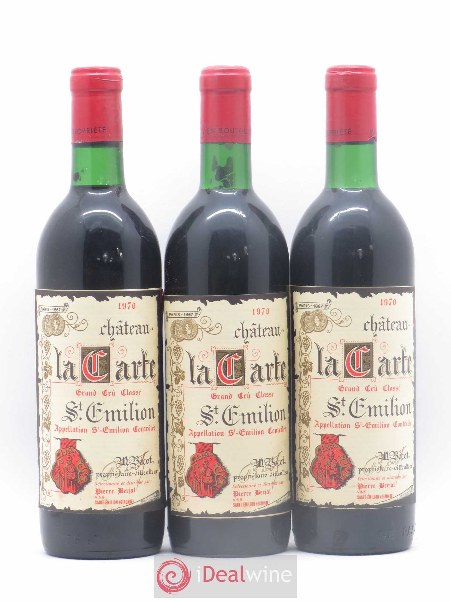 Saint-Émilion Grand Cru Château La Carte 1970 - Lot de 12 bouteilles - 2