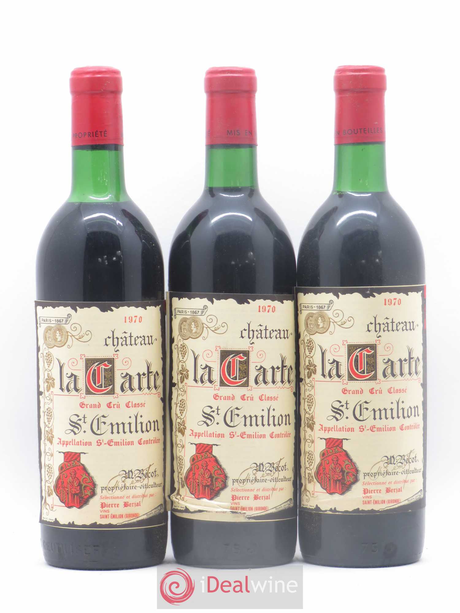 Saint-Émilion Grand Cru Château La Carte 1970 - Lot de 12 bouteilles - 3