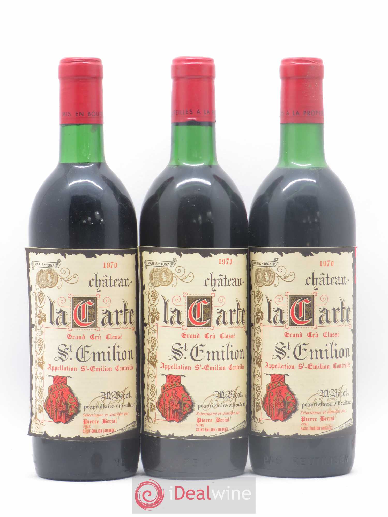 Saint-Émilion Grand Cru Château La Carte 1970 - Lot de 12 bouteilles - 4
